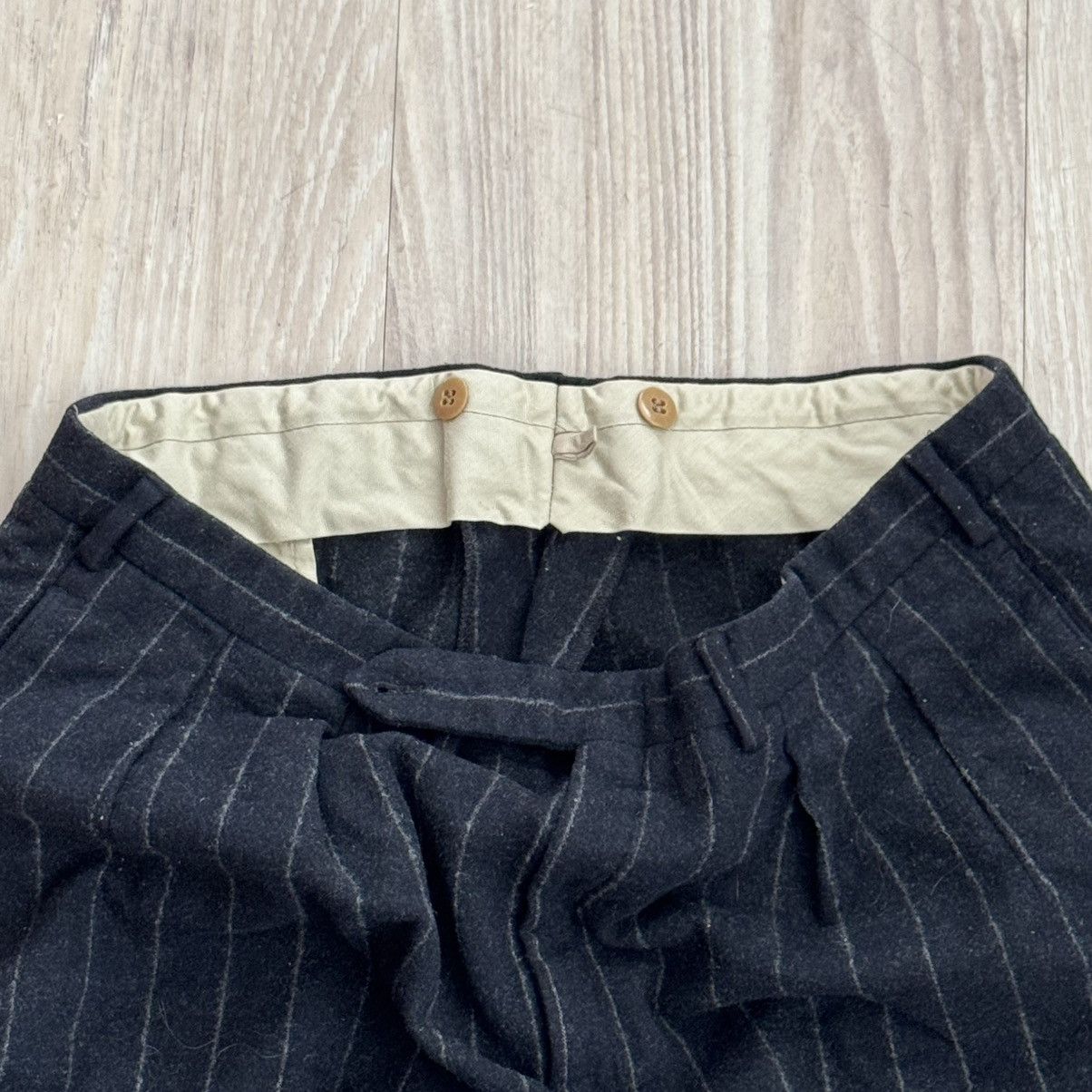 Vintage Striped Wool Pants Size US 34 / EU 50 - 3 Thumbnail