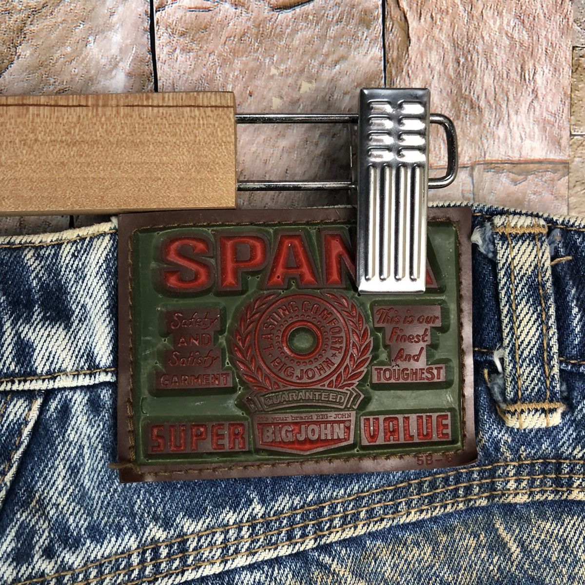 Big John Big John vintage dirty Spana Blue Denim Pants #A1000 Size US 31 - 17 Thumbnail