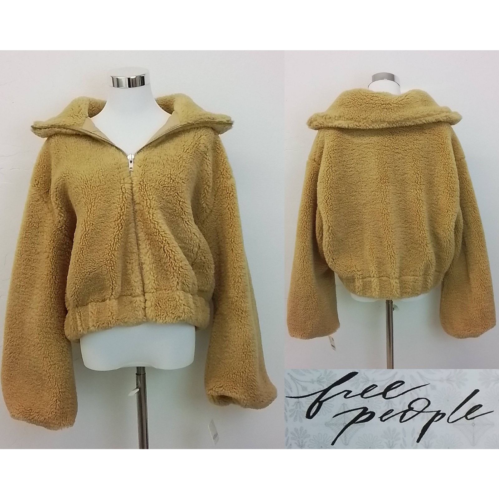 Free People Free People Sherpa Jacket Women's S Tan Brown Cropped NWT Size S / US 4 / IT 40 - 1 Thumbnail