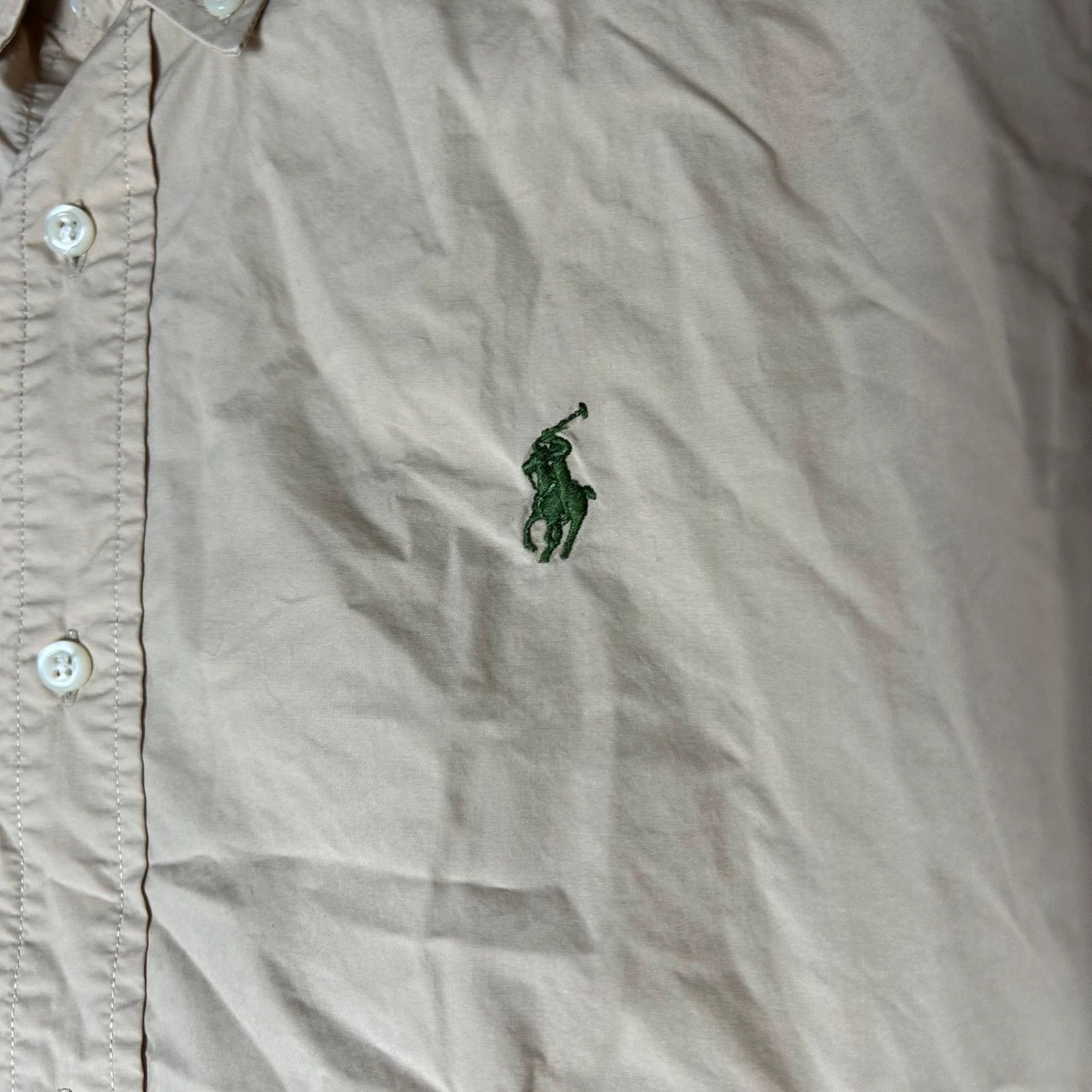 Designer × Polo Ralph Lauren × Ralph Lauren Polo Ralph Lauren beige shirt mini logo haft pony Size US L / EU 52-54 / 3 - 4 Thumbnail