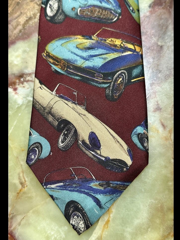 Robert Talbott VINTAGE 90s ROBERT TALBOTT TIE JAGUAR ASTON MARTIN CORVETTE Size ONE SIZE - 2 Thumbnail