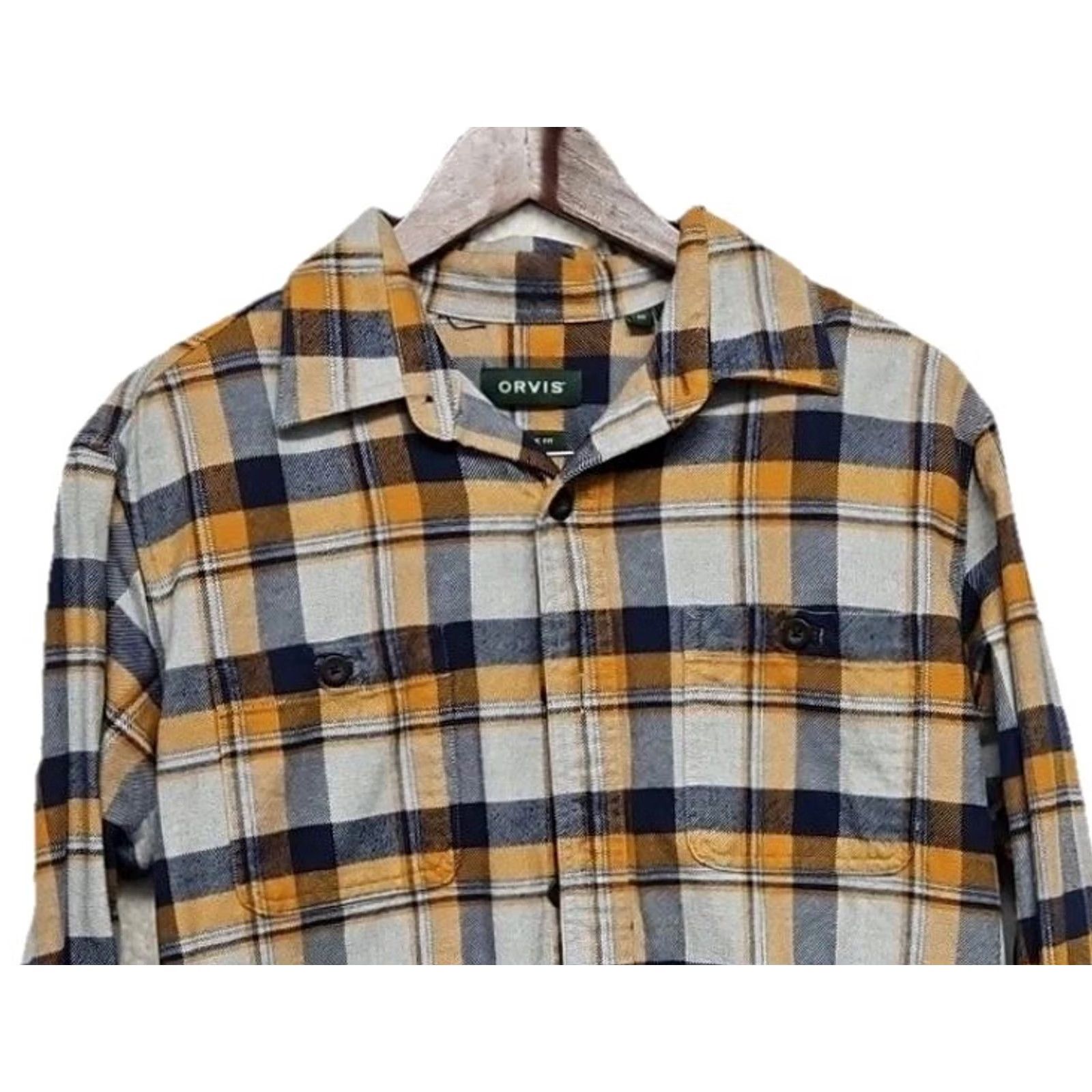 Orvis Orvis Plaid Flannel Shirt Men’s Medium Button-Up Long Sleeve Yellow Blue Multicolor Regular Fit Size US M / EU 48-50 / 2 - 3 Thumbnail