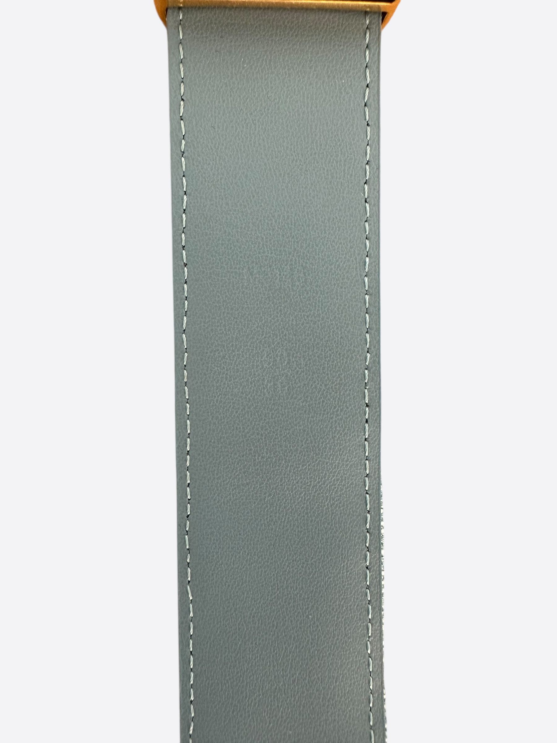 Louis Vuitton Blue & White Denim Monogram Tuffetage New Wave Belt Size 30 - 3 Thumbnail