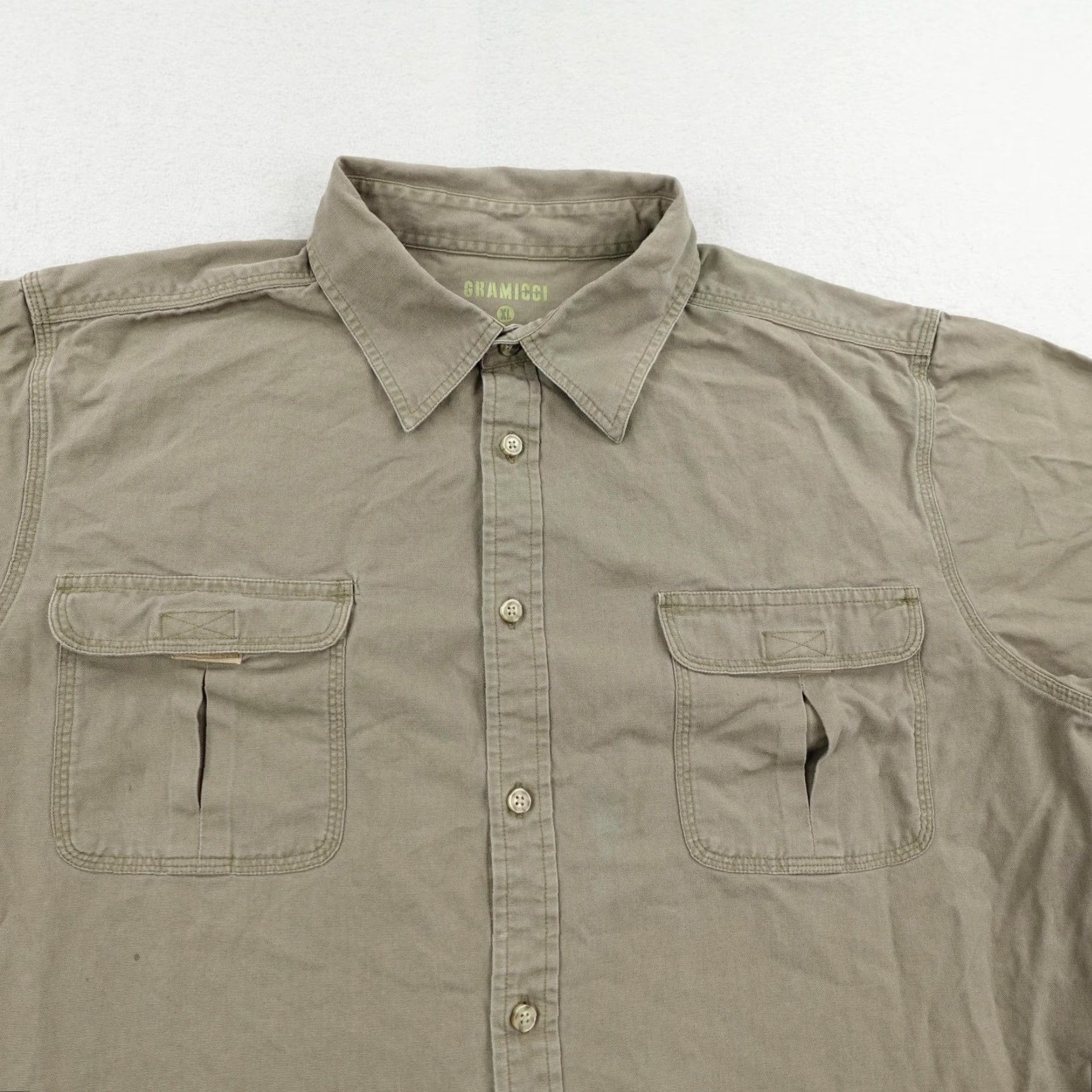 Gramicci VINTAGE? No, but we should include Gramicci Shirt Men XL Green Canvas Button-Up Roll Tab Outdoors Hiking Pockets Long Sleeve Cotton Shirt Mens XL Size US XL / EU 56 / 4 - 2 Thumbnail