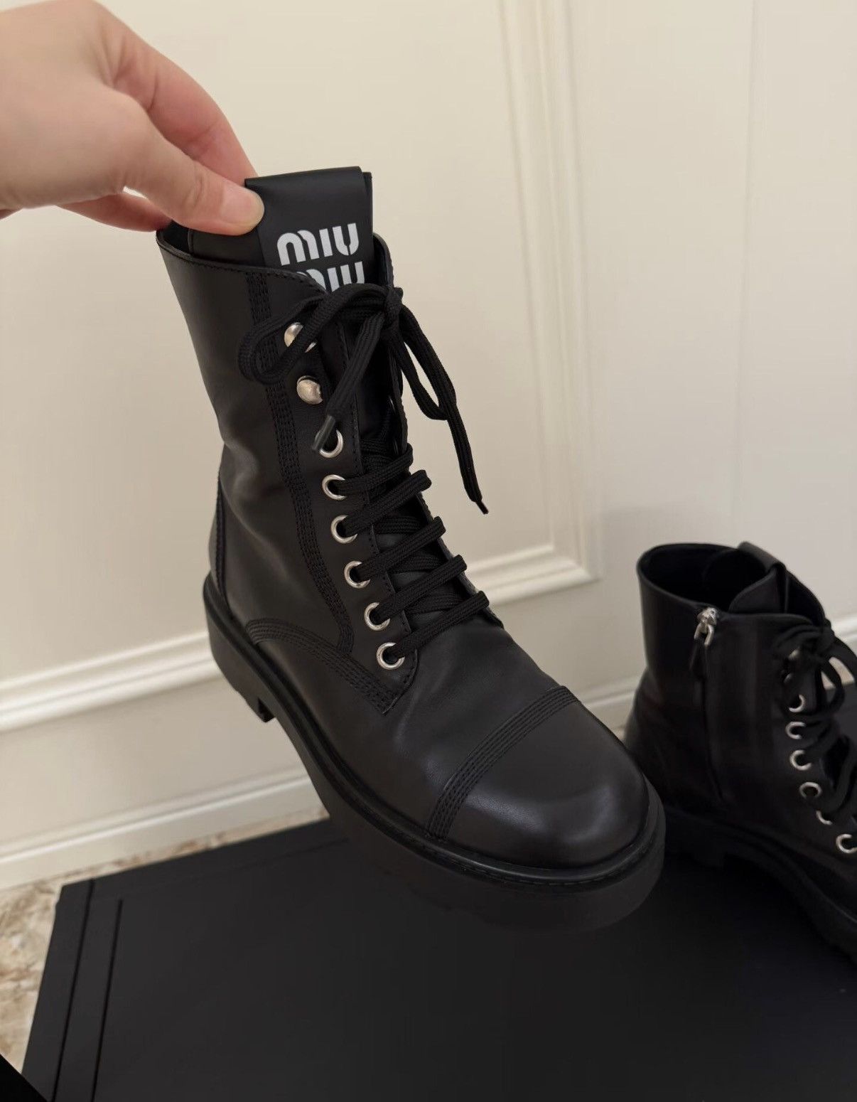 Miu Miu Miu Miu Preppy Style High-Top Ankle Boots J33 Size US 6.5 / IT 36.5 - 2 Thumbnail