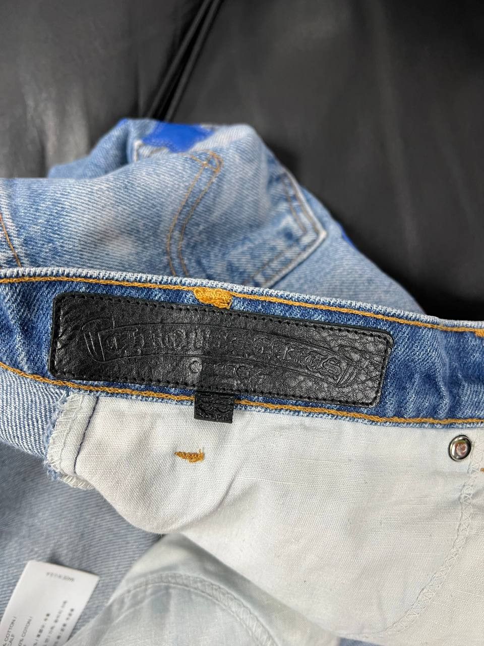 Chrome Hearts Chrome Hearts Vintage Levi's Stencil Cross Patch Denim Blue Size US 33 - 7 Thumbnail