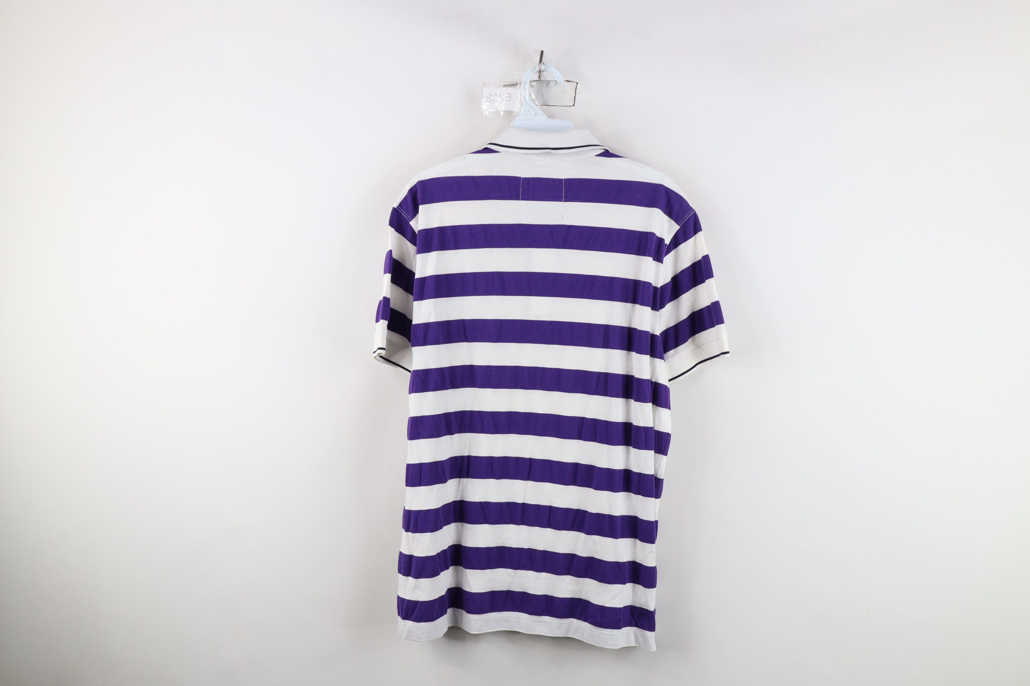 Hugo Boss Hugo Boss Color Block Knit Collared Polo Shirt Purple White Size US L / EU 52-54 / 3 - 12 Thumbnail