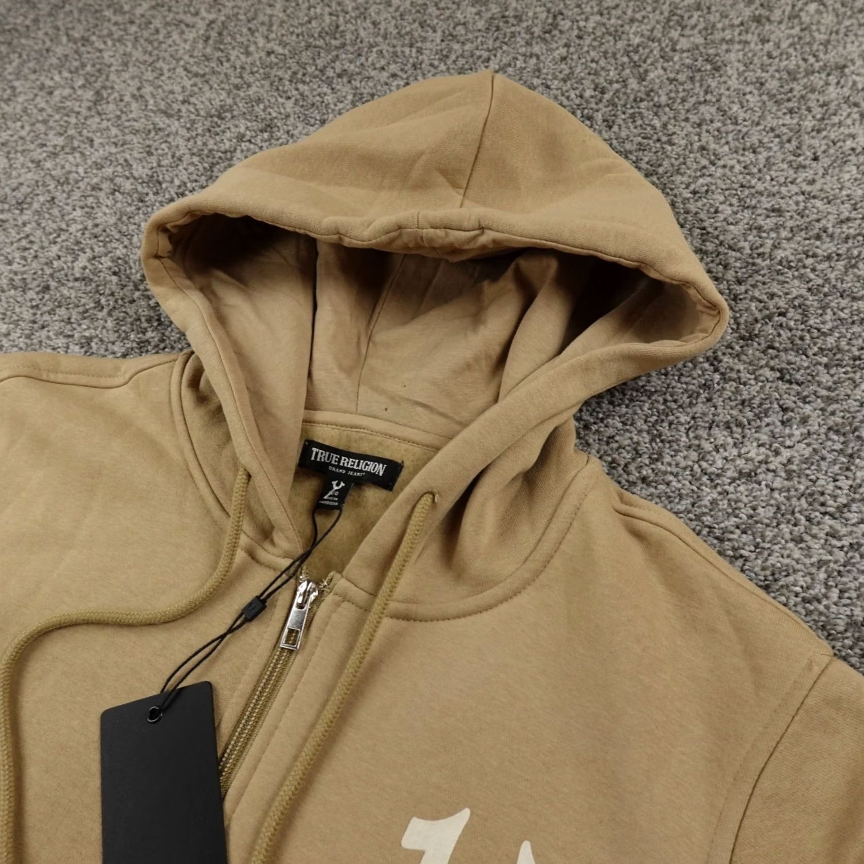 True Religion VINTAGE True Religion Hoodie Mens L Beige Buddha Full Zip Sweatshirt Jacket Size US L / EU 52-54 / 3 - 2 Thumbnail