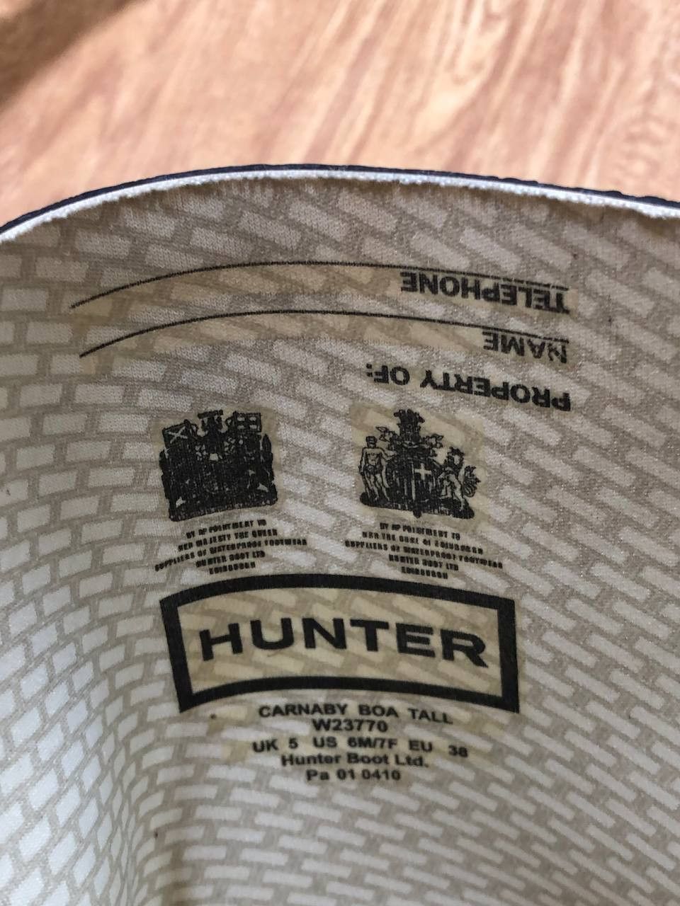 Hunter Vintage Boots black Hunter logo Y2K streetwear Size US 5.5 / EU 38 - 4 Thumbnail