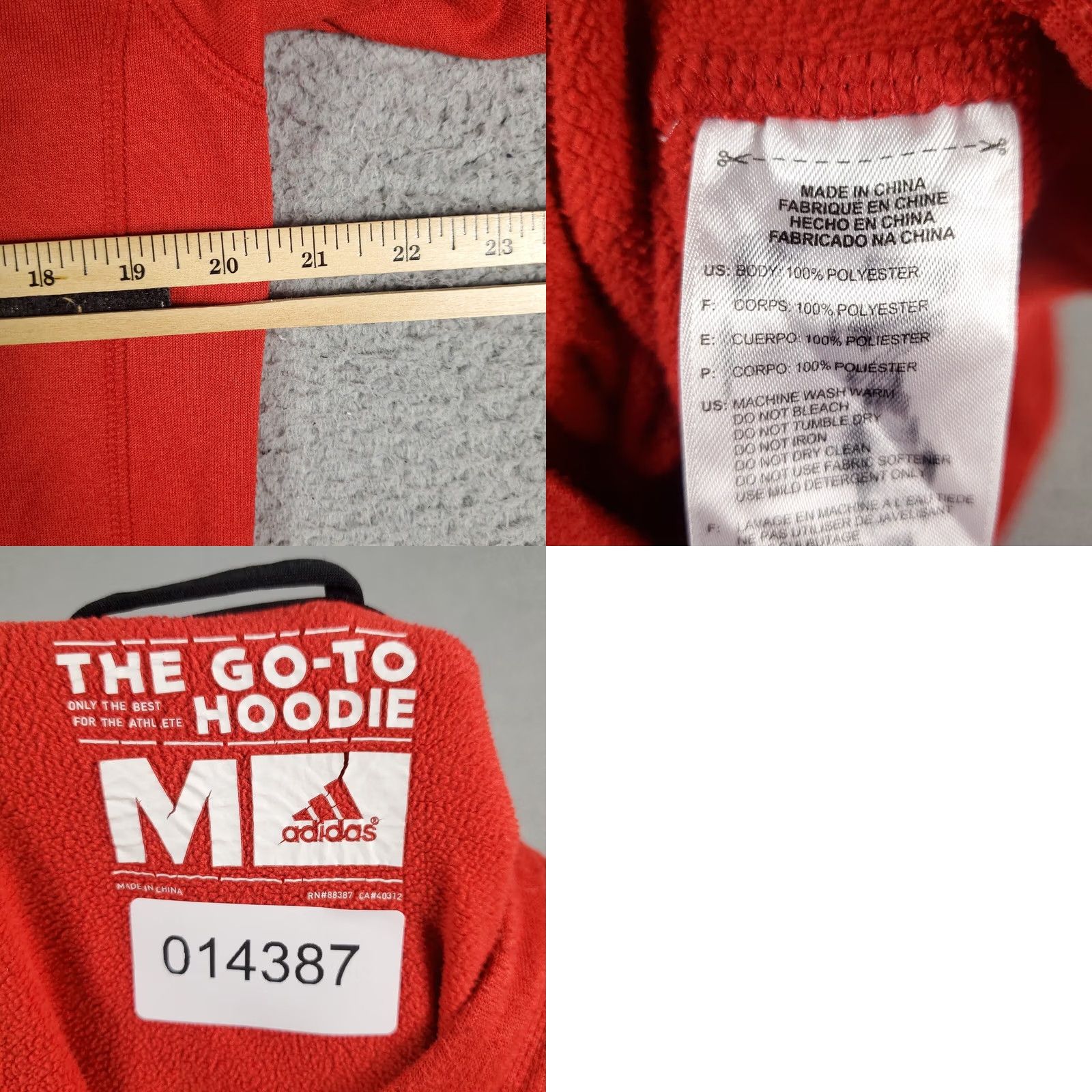 Adidas Adidas Red Hoodie Long Sleeve Pullover Sweatshirt Size M Mens Size US M / EU 48-50 / 2 - 8 Thumbnail
