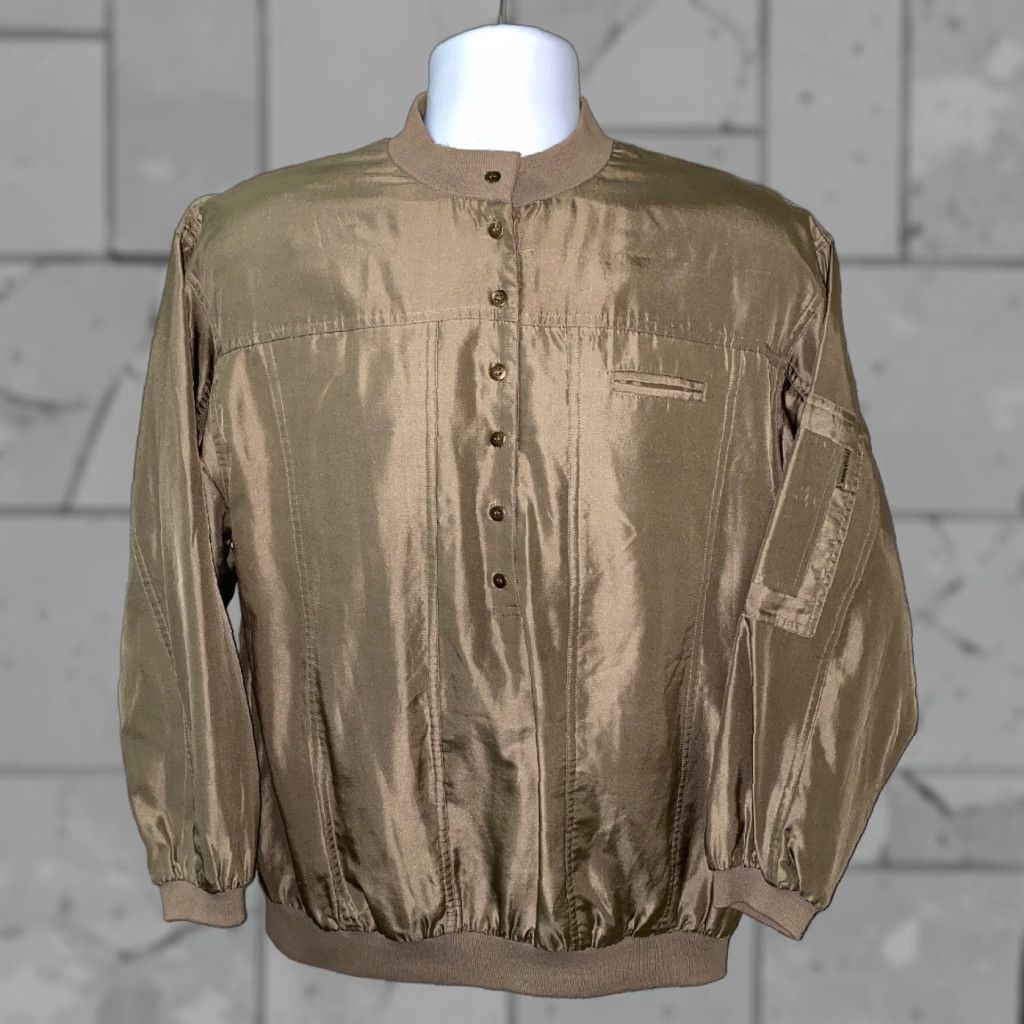 Vintage VINTAGE 80’S Together Silk 1/2 Button Front Jacket Brown M Womens Size M / US 6-8 / IT 42-44 - 1 Thumbnail