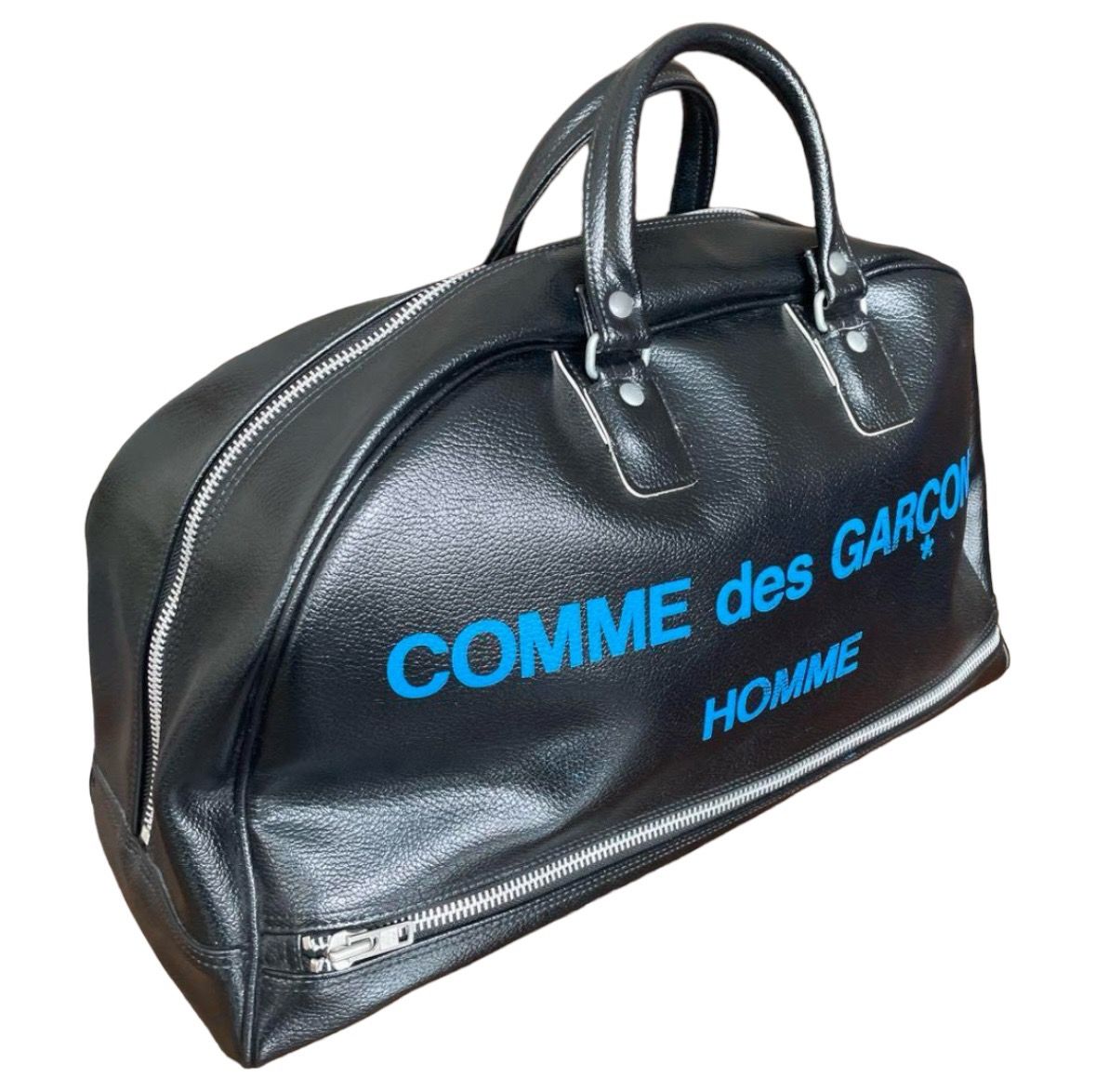 Pre-owned Comme Des Garcons X Comme Des Garcons Homme Plus Cdgh Pebbled Leather Bowling Bag In Black