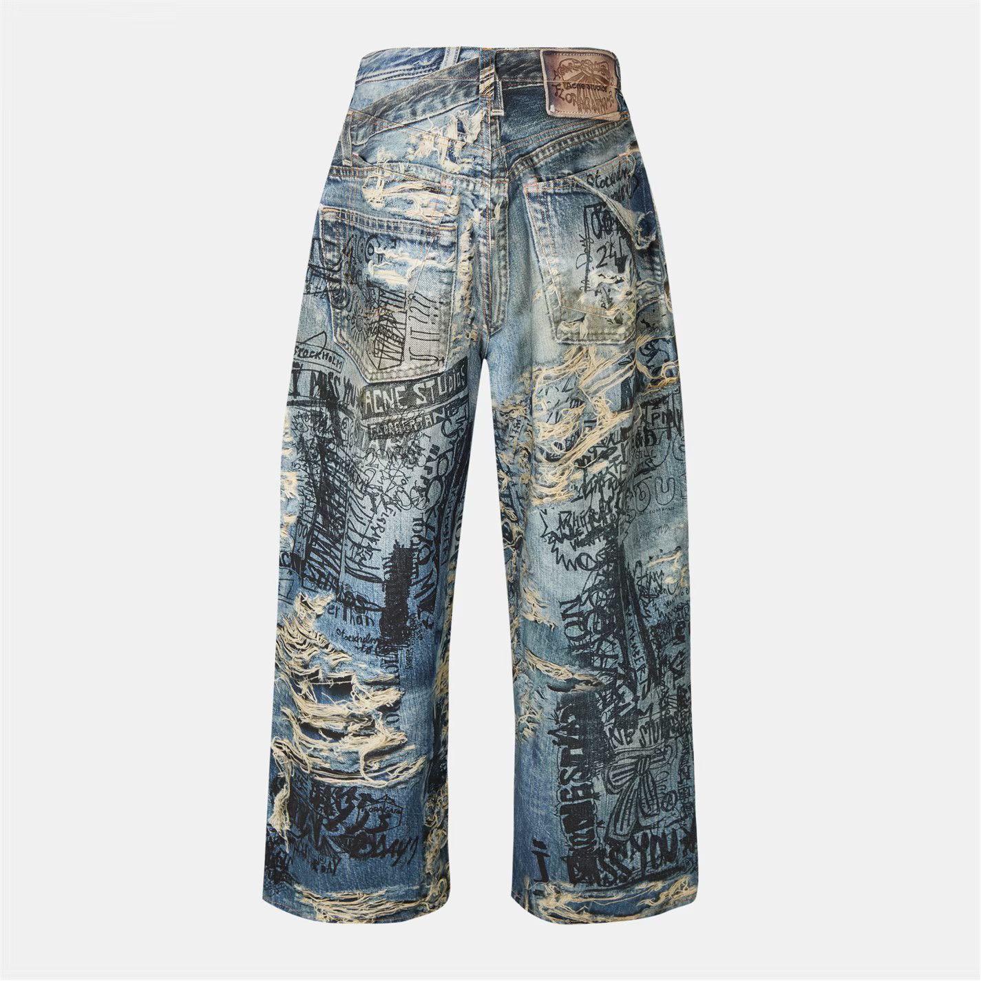 Acne Studios o1g2r1mq0825 Scribble Jeans in Multicolor Size US 34 / EU 50 - 2 Thumbnail