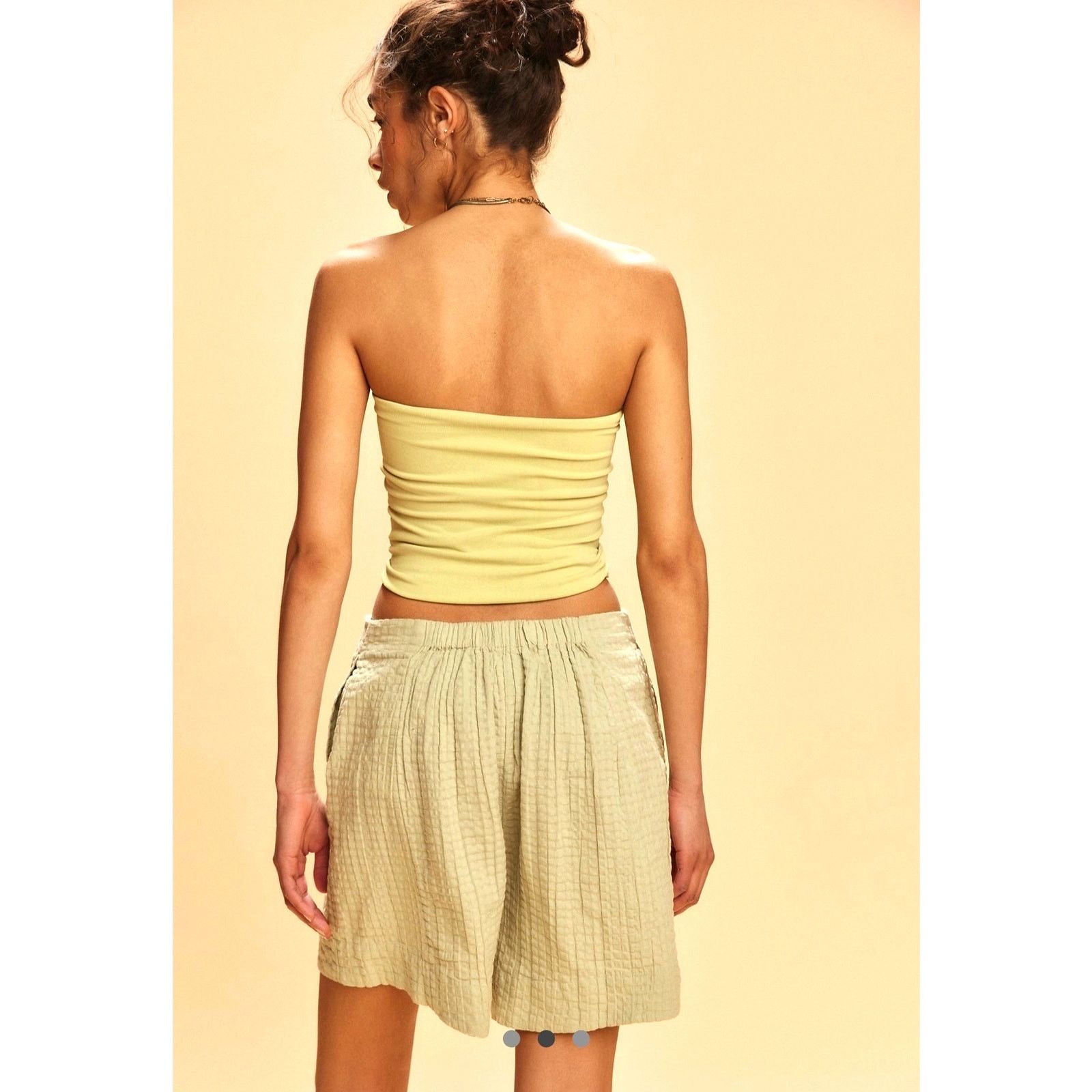 Free People Free People Pucker Check Wrap Around Shorts Washed Sage S Size 26" / US 2 / IT 38 - 4 Thumbnail