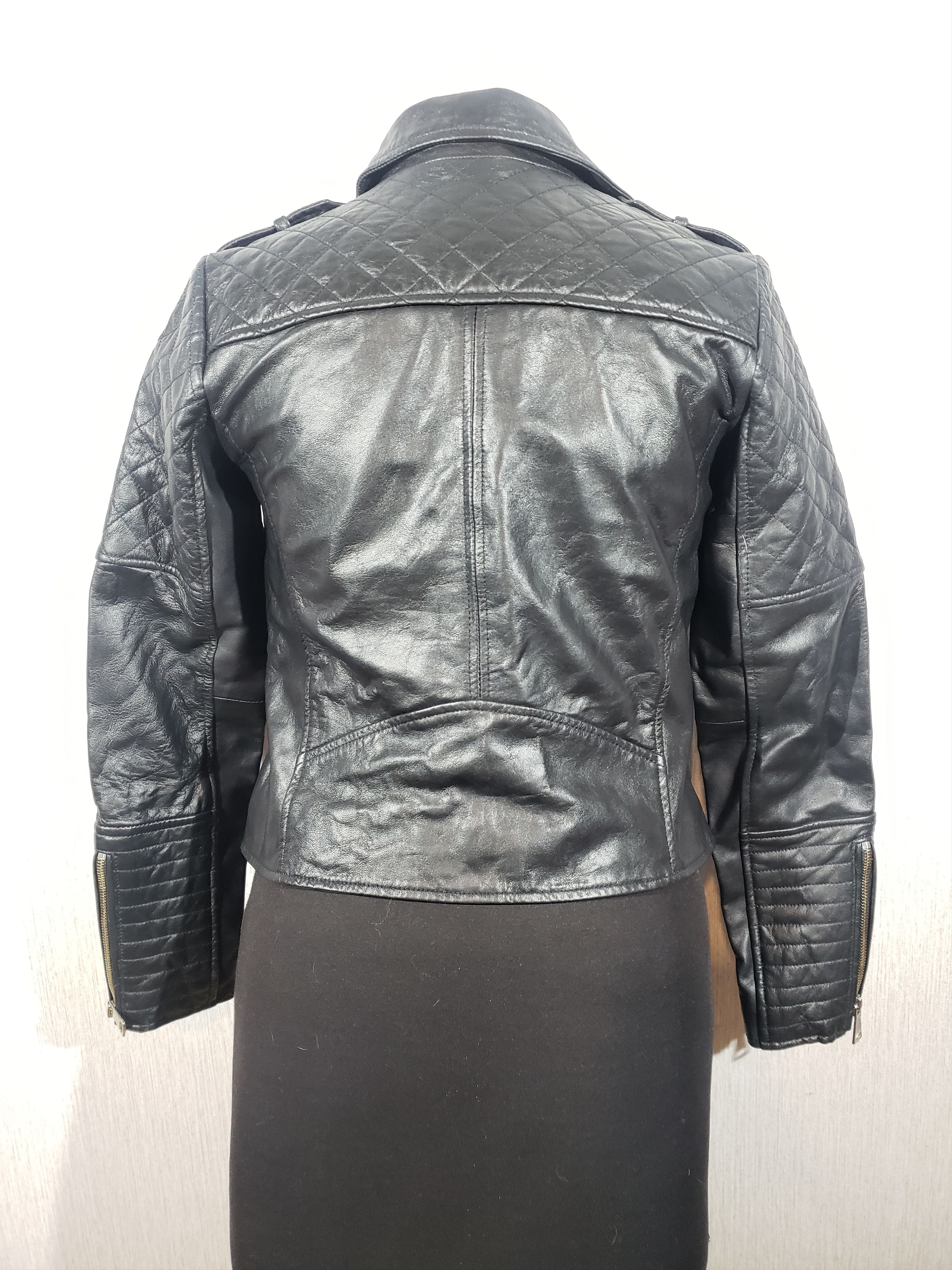River Island Biker black women's leather jacket. Size S / US 4 / IT 40 - 5 Thumbnail