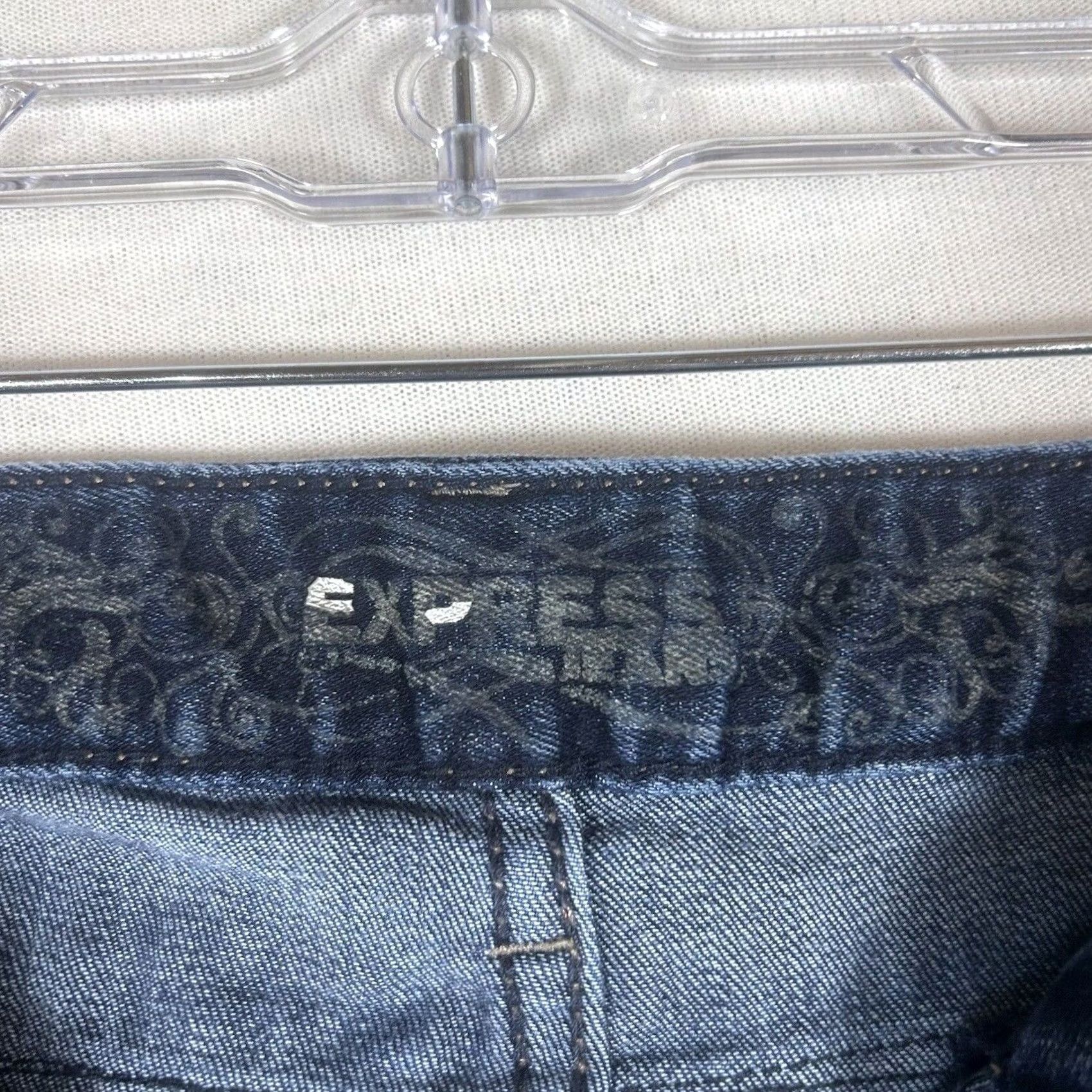Express Express Womens Skinny Jeans Size 2R Low Rise Dark Wash Blue Denim Jeggings Long Shirt? Size 26" / US 2 / IT 38 - 3 Thumbnail