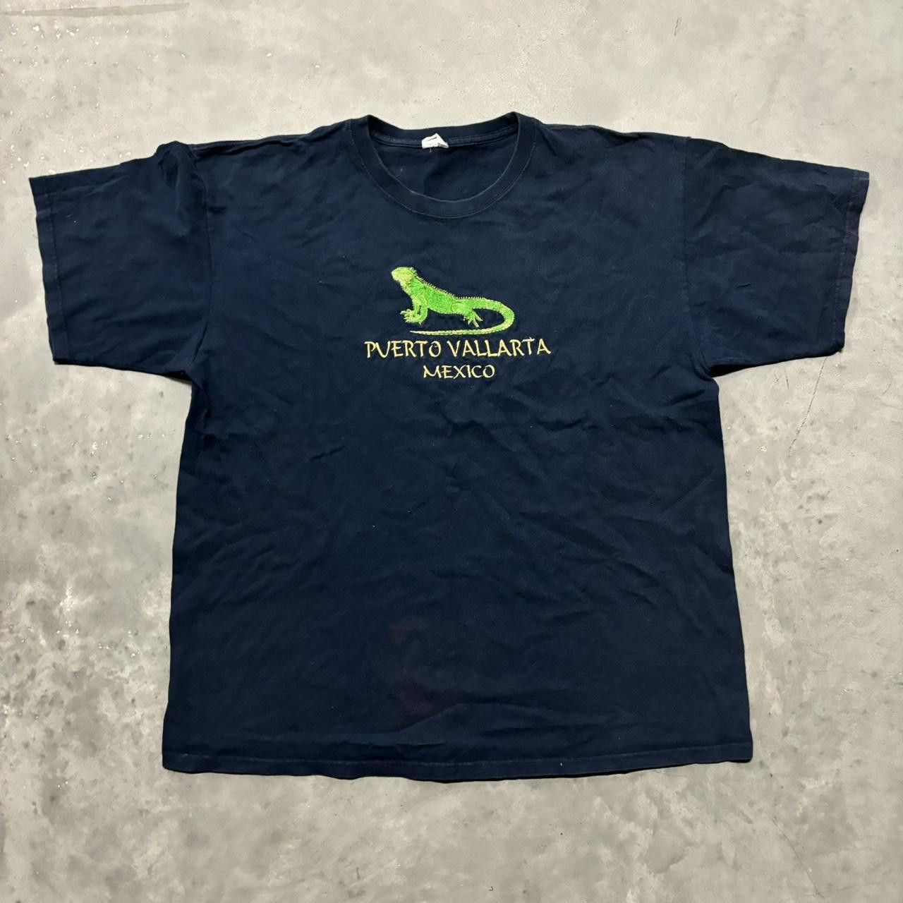 Japanese Brand × Vintage Crazy Vintage Y2K/2000s Puerto Vallarta Mexican Iguana Lizard Embroidered Animal Tee! Size US L / EU 52-54 / 3 - 1 Thumbnail