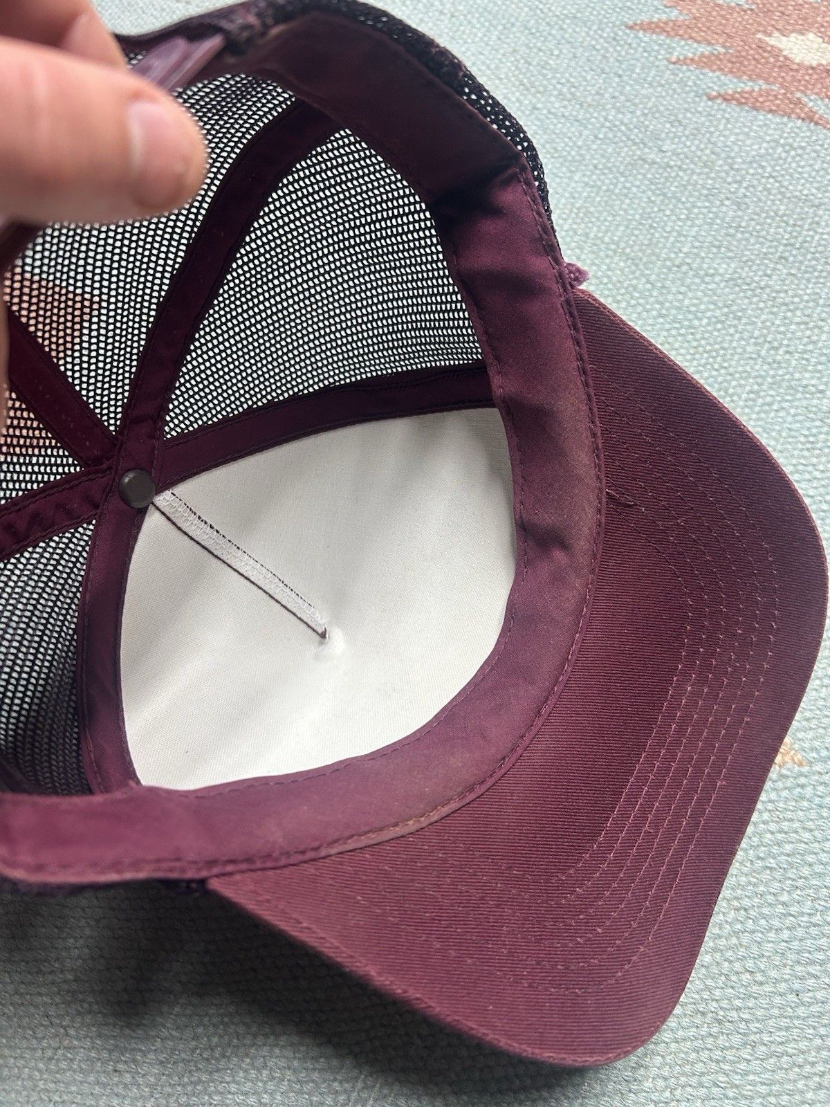 Vintage VTG trucker hat Frankenmuth horseshoe club Michigan maroon Size ONE SIZE - 6 Thumbnail