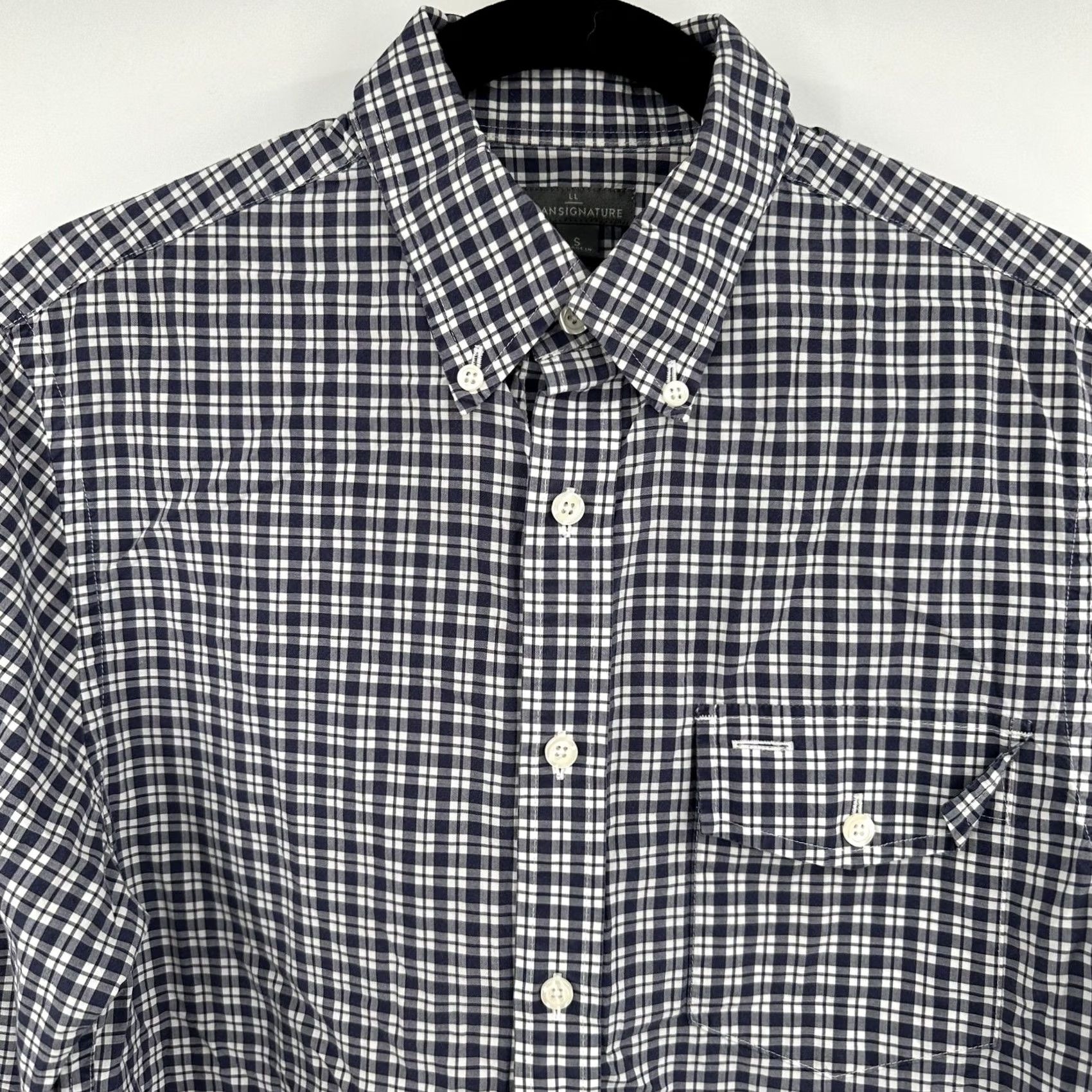Vintage LL Bean Signature Shirt Mens Small Blue Gingham Plaid Button Down Long Sleeve Size US S / EU 44-46 / 1 - 5 Thumbnail