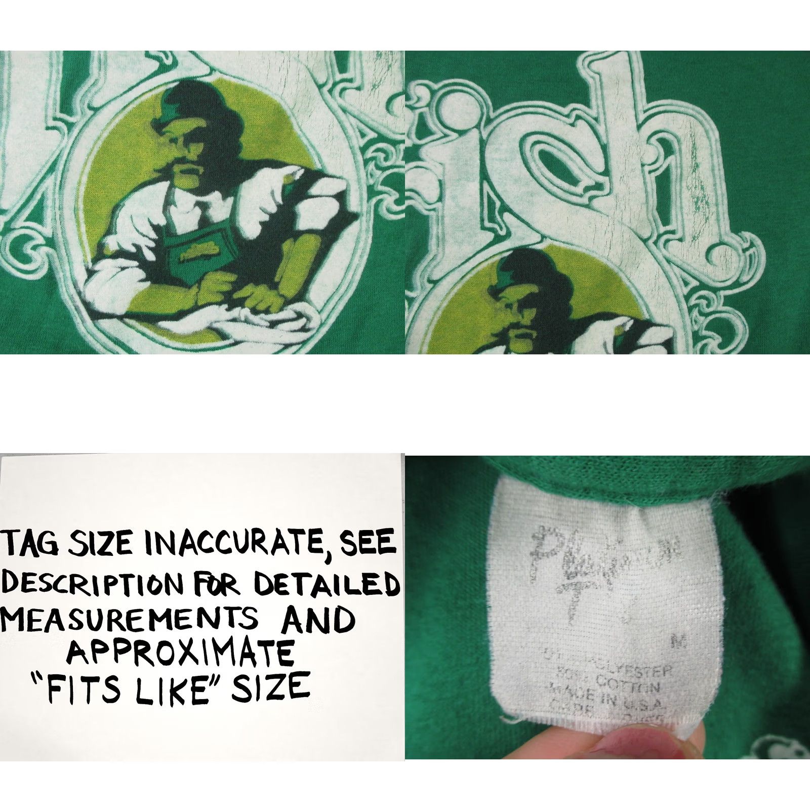 Vintage VINTAGE MALONE’S BAR T-Shirt 80s Irish Georgia St. Patrick's Day XS Green Mens 1970s-1990s irish single stitch Size US XS / EU 42 / 0 - 8 Thumbnail