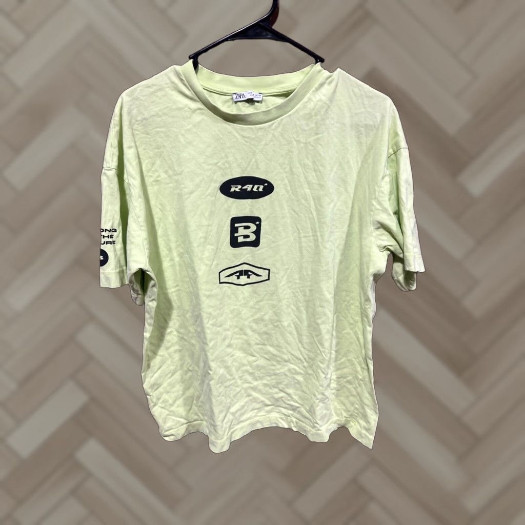 Zara Zara T-Shirt Men Oversized Small Green Neon Green Short Sleeve Shirt S Mens Size US S / EU 44-46 / 1 - 1 Thumbnail