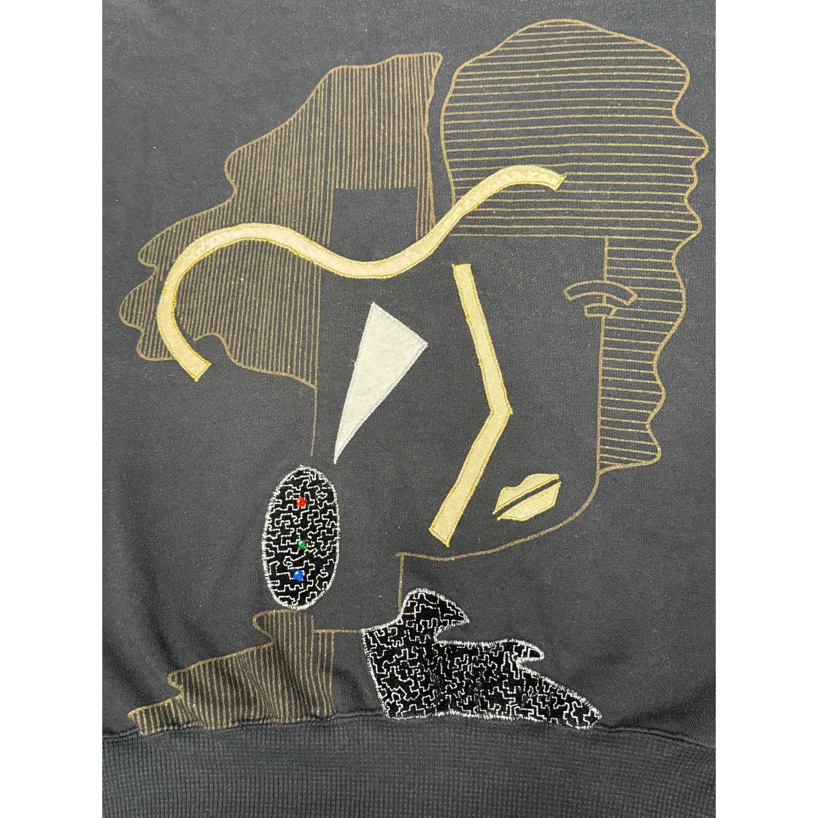 Vintage Vintage Mamselle Abstract Sparkly Face Crewneck Women’s L Size L / US 10 / IT 46 - 4 Thumbnail