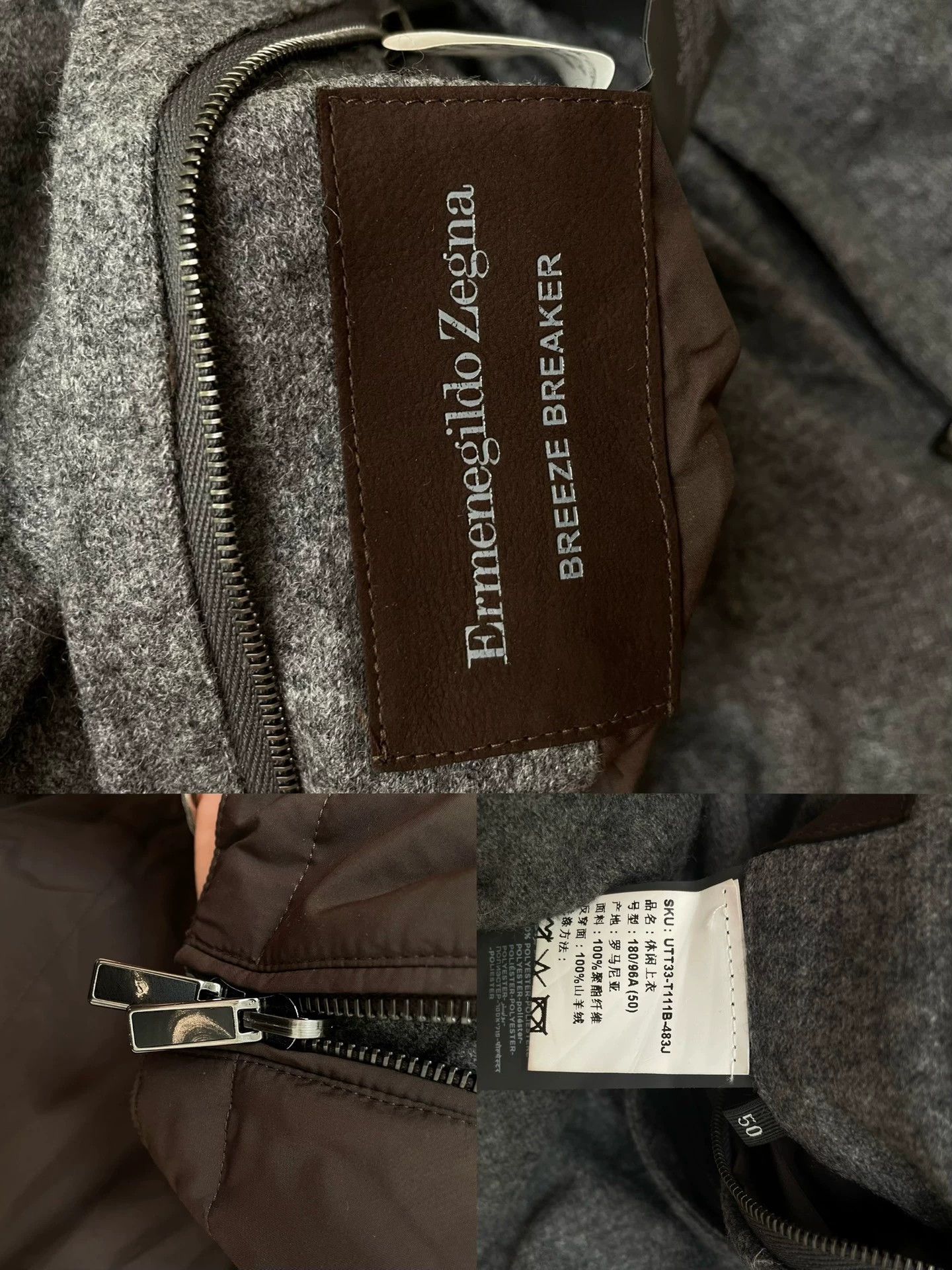 Ermenegildo Zegna Zegna Breeze Breaker RedGray Colorblock Double-Face Jkt 50 Size US M / EU 48-50 / 2 - 9 Thumbnail