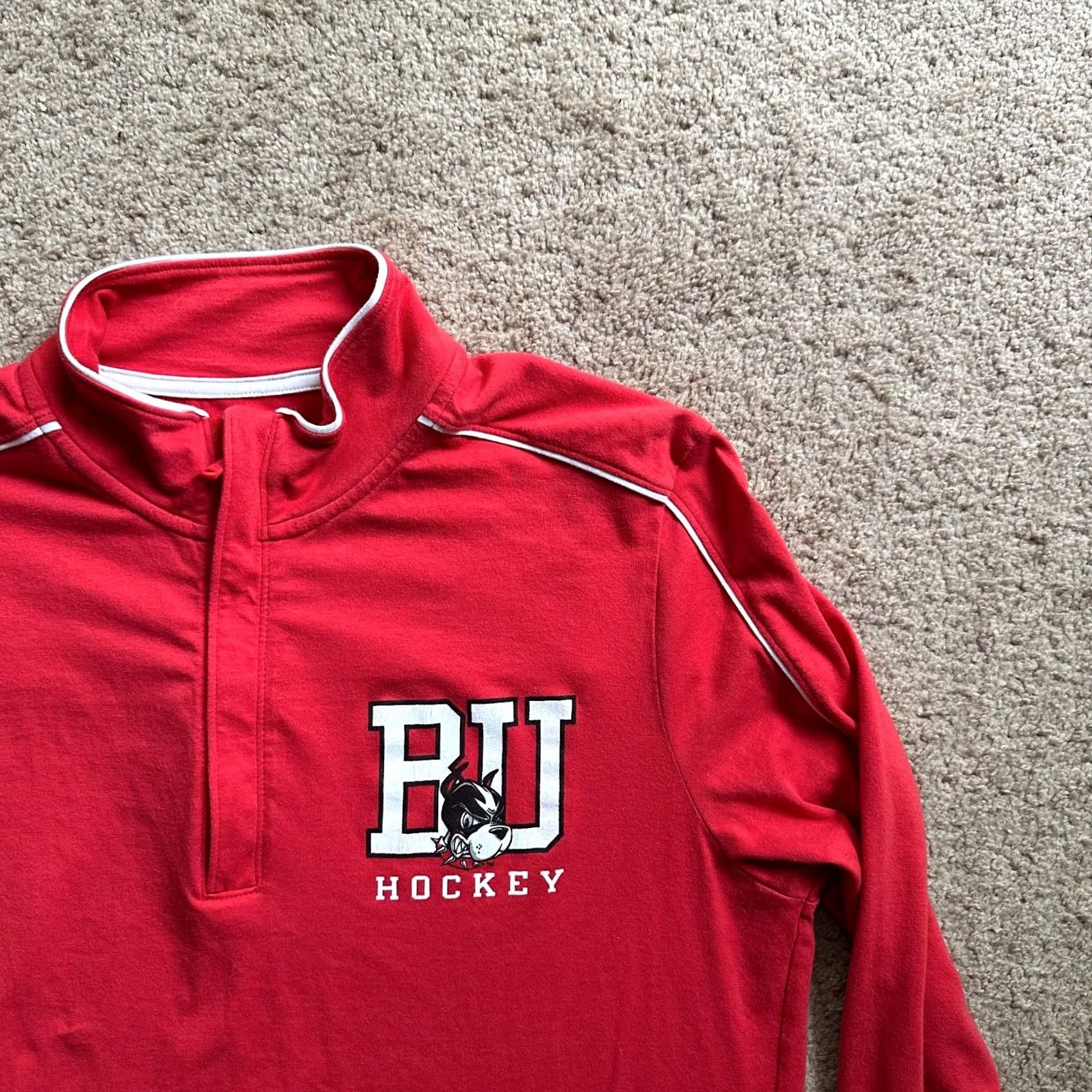 Under Armour Under Armour Sweater Mens Medium 1/4 Zip Boston University Mock Neck Fleece Red Size US M / EU 48-50 / 2 - 4 Thumbnail