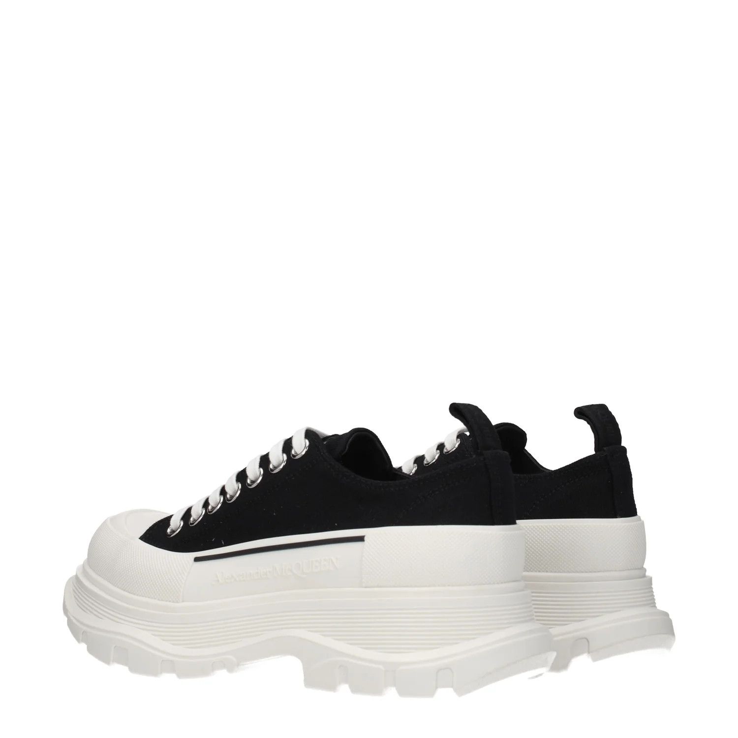 Alexander McQueen ob1o1e0225 Fabric Low-Top Sneakers in Black White Size US 7.5 / EU 40-41 - 4 Thumbnail