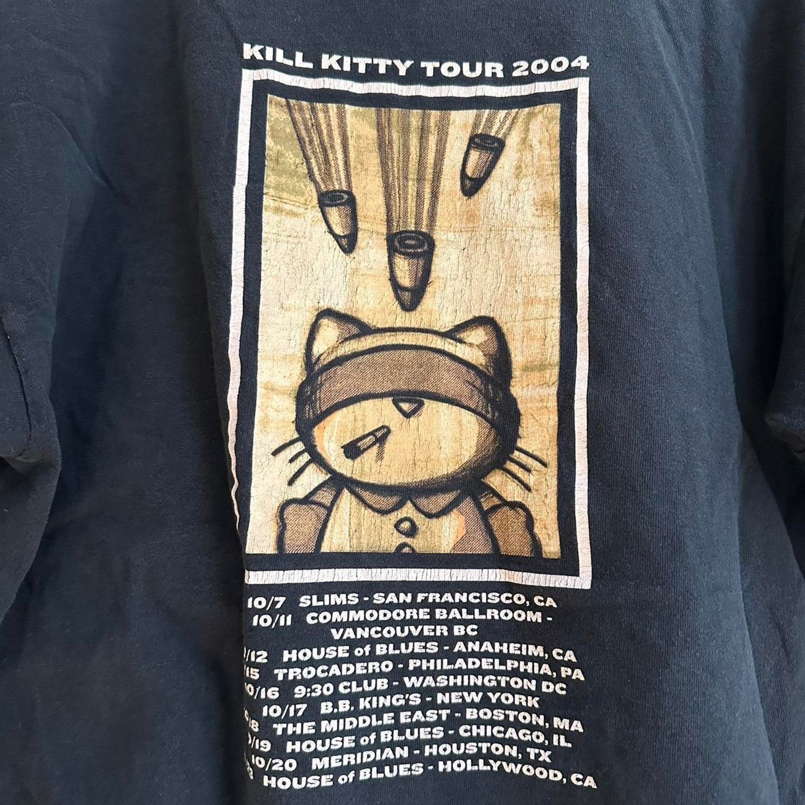 Band Tees × Gildan × Vintage Vintage 2004 Kill Kitty Tour Shirt Size US L / EU 52-54 / 3 - 3 Thumbnail