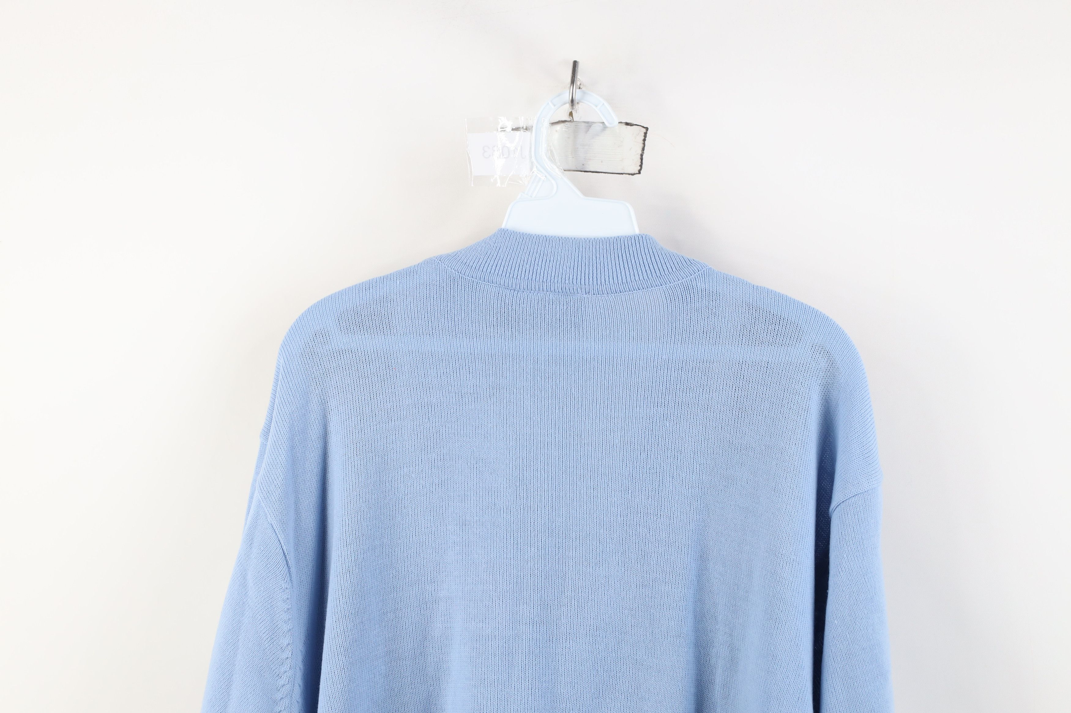Vintage Vintage 90s Streetwear Knit Cardigan Sweater Carolina Blue Size US L / EU 52-54 / 3 - 12 Thumbnail