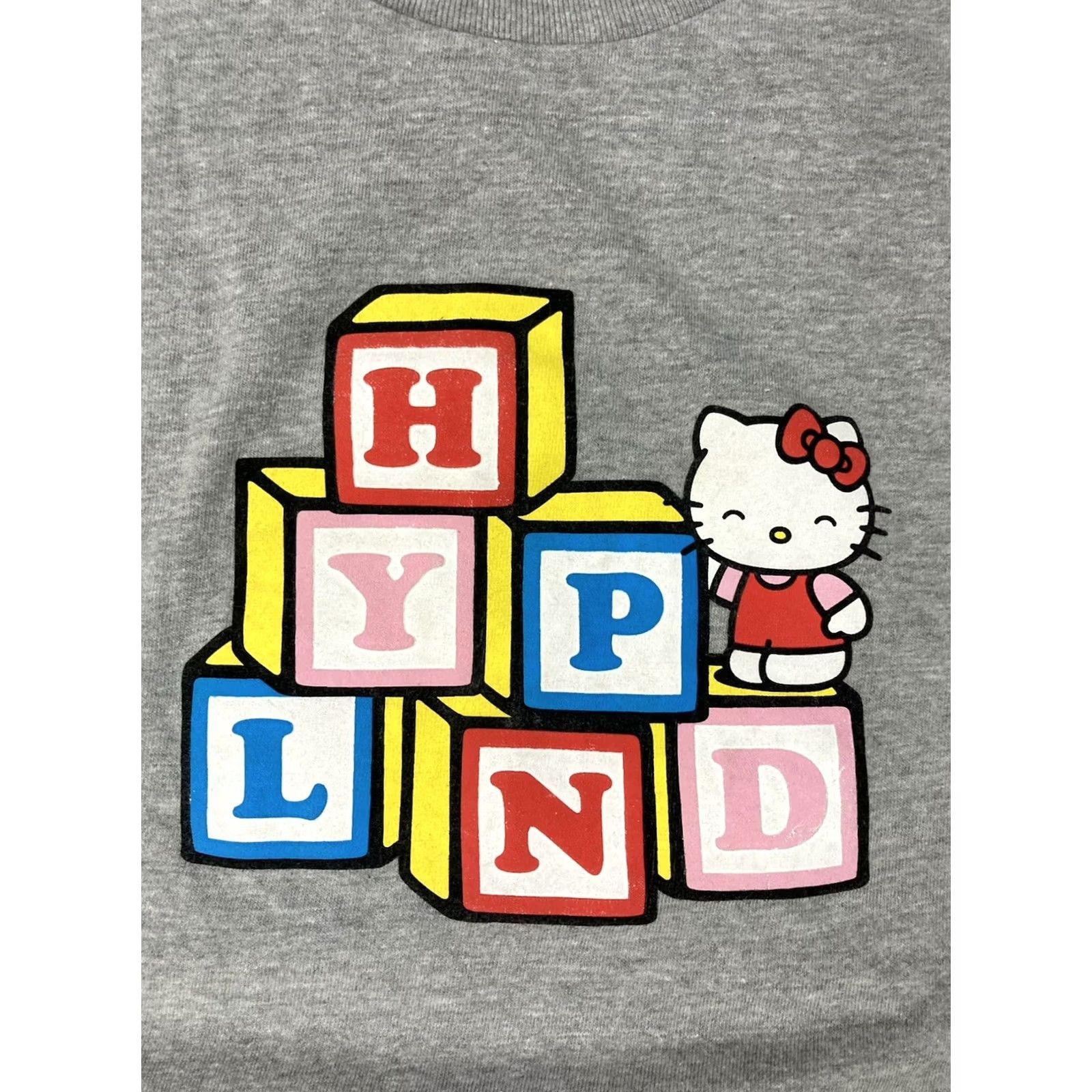 Hypland HYPLAND x Hello Kitty Blocks Graphic T-shirt Men L Gray Short Sleeve Size US L / EU 52-54 / 3 - 2 Thumbnail