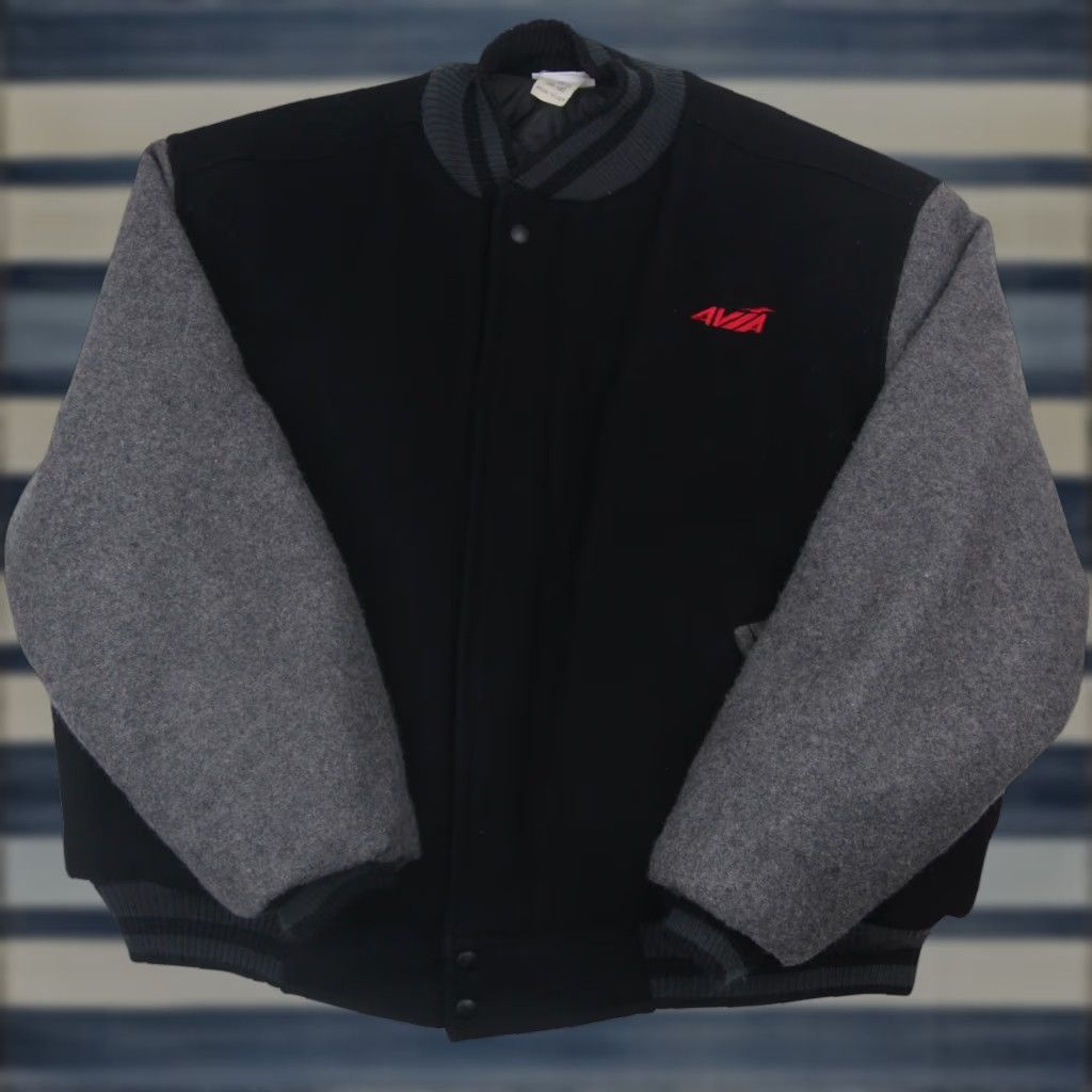 Avia VINTAGE AVIA Sportswear Mens XL Wool Bomber Jacket USA Made Black Coat Size US XL / EU 56 / 4 - 1 Thumbnail