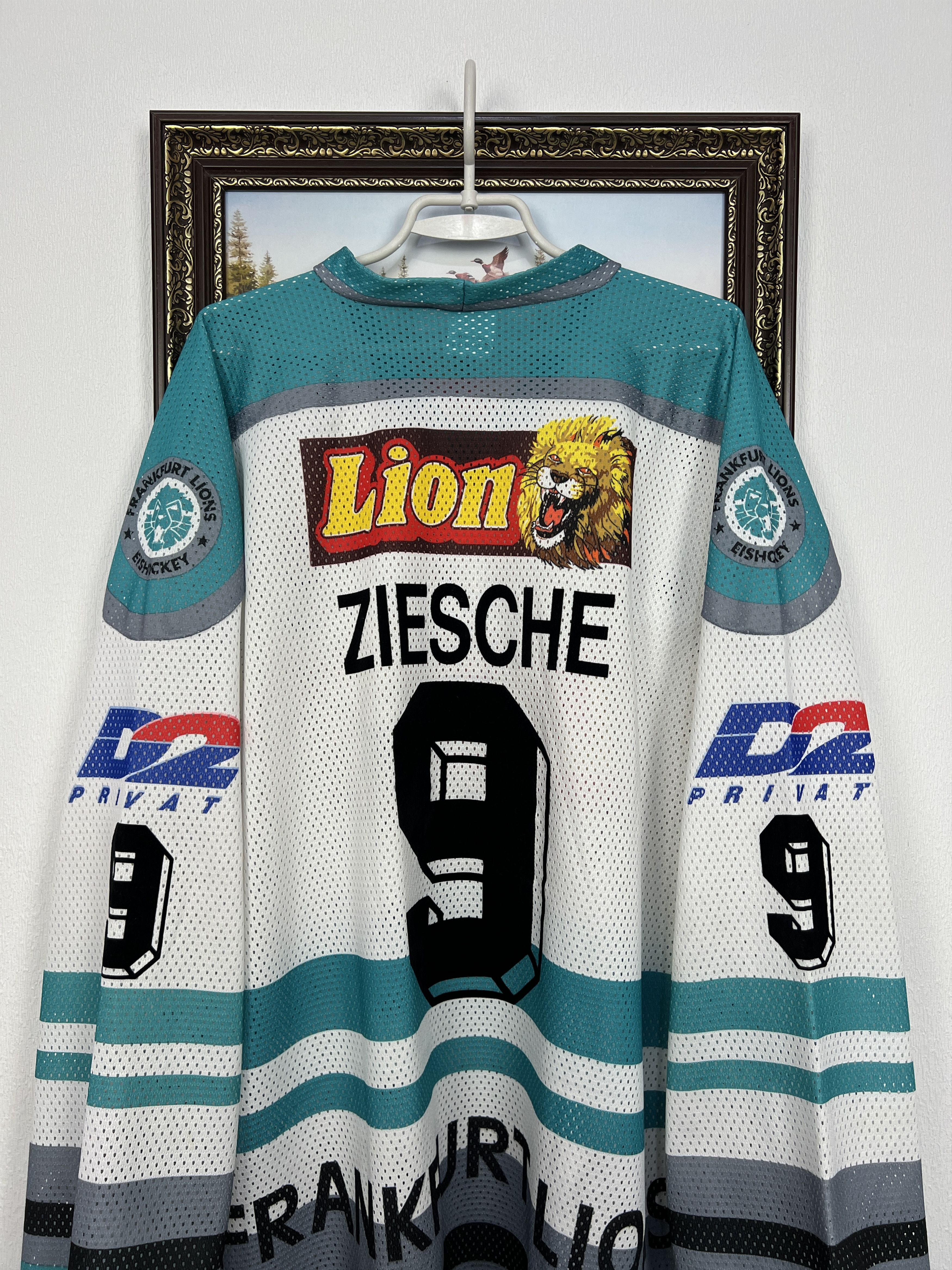Vintage Vintage 90's Frankfurt Lions Ice Hockey #9 Ziesche Size US XL / EU 56 / 4 - 13 Thumbnail