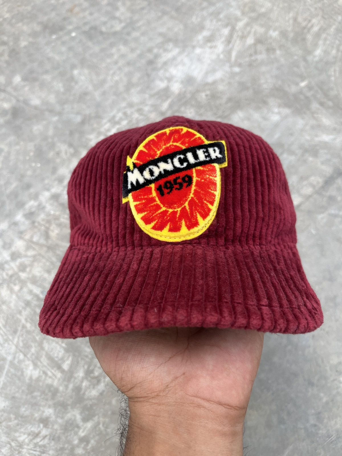 Moncler Moncler Corduroy Burgundy Baseball Cap Size ONE SIZE - 3 Thumbnail