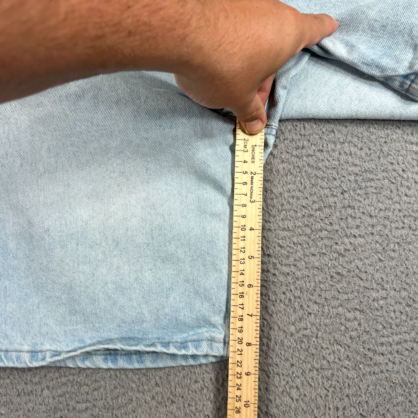 Faded Glory VINTAGE Faded Glory Men's 36 Denim Shorts Casual 90s Light Blue Distressed Cotton Jorts Size US 36 / EU 52 - 6 Thumbnail