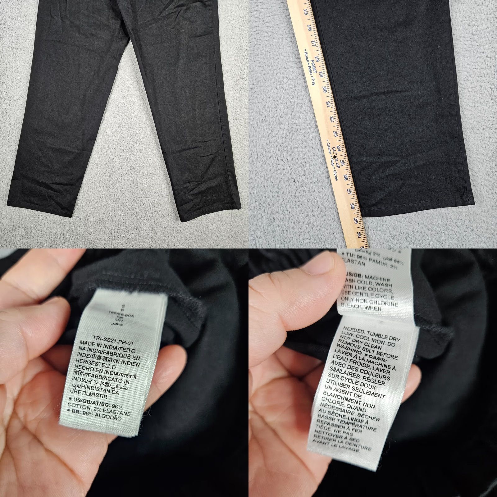Vintage The Drop Women's Pants S Black Paperbag Belted High Rise Modern Regular Size 28" / US 6 / IT 42 - 8 Thumbnail