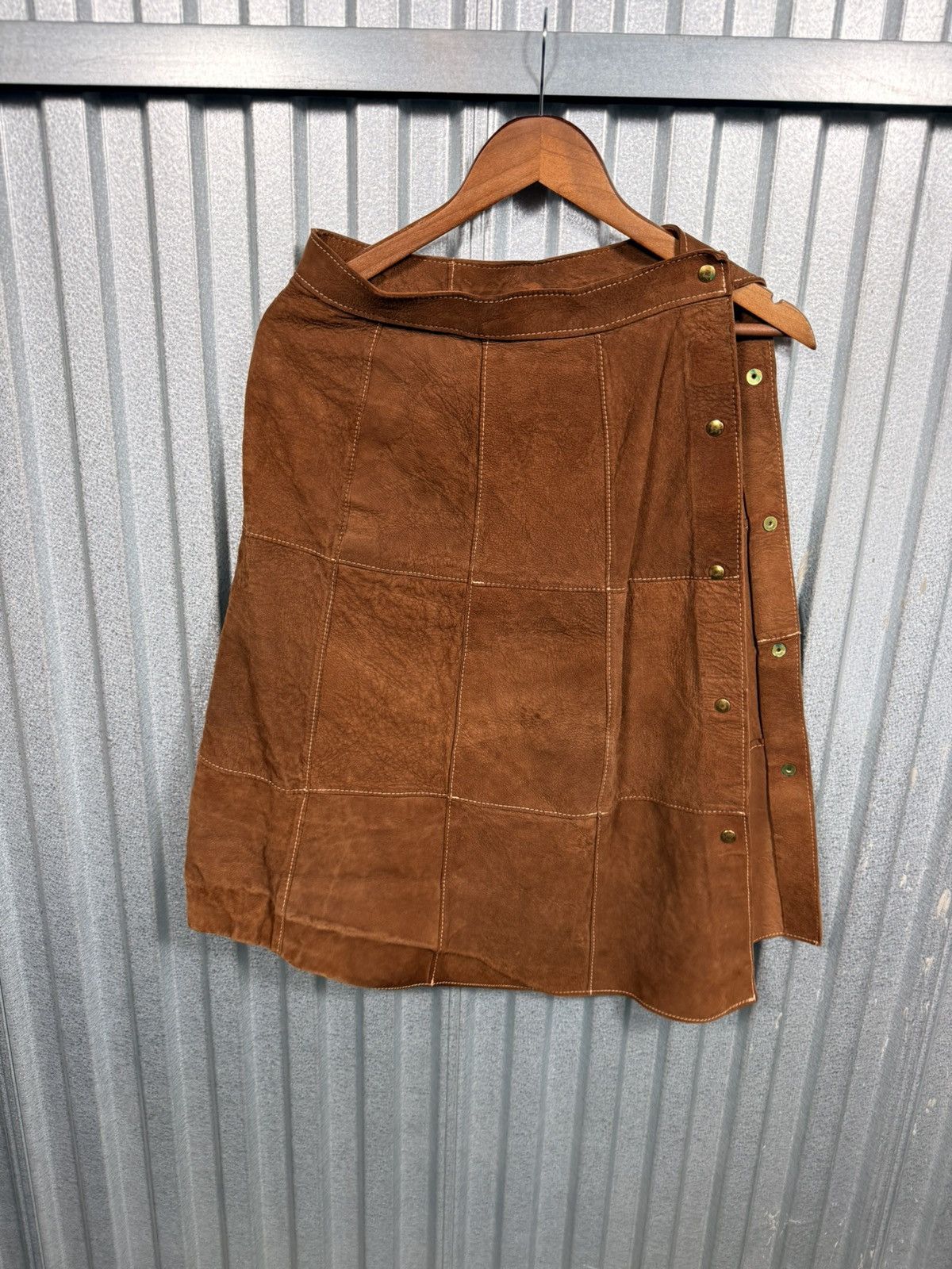 Other Vintage Tan Womens Long Brown Patched Western Skirt Size 26" / US 2 / IT 38 - 4 Thumbnail
