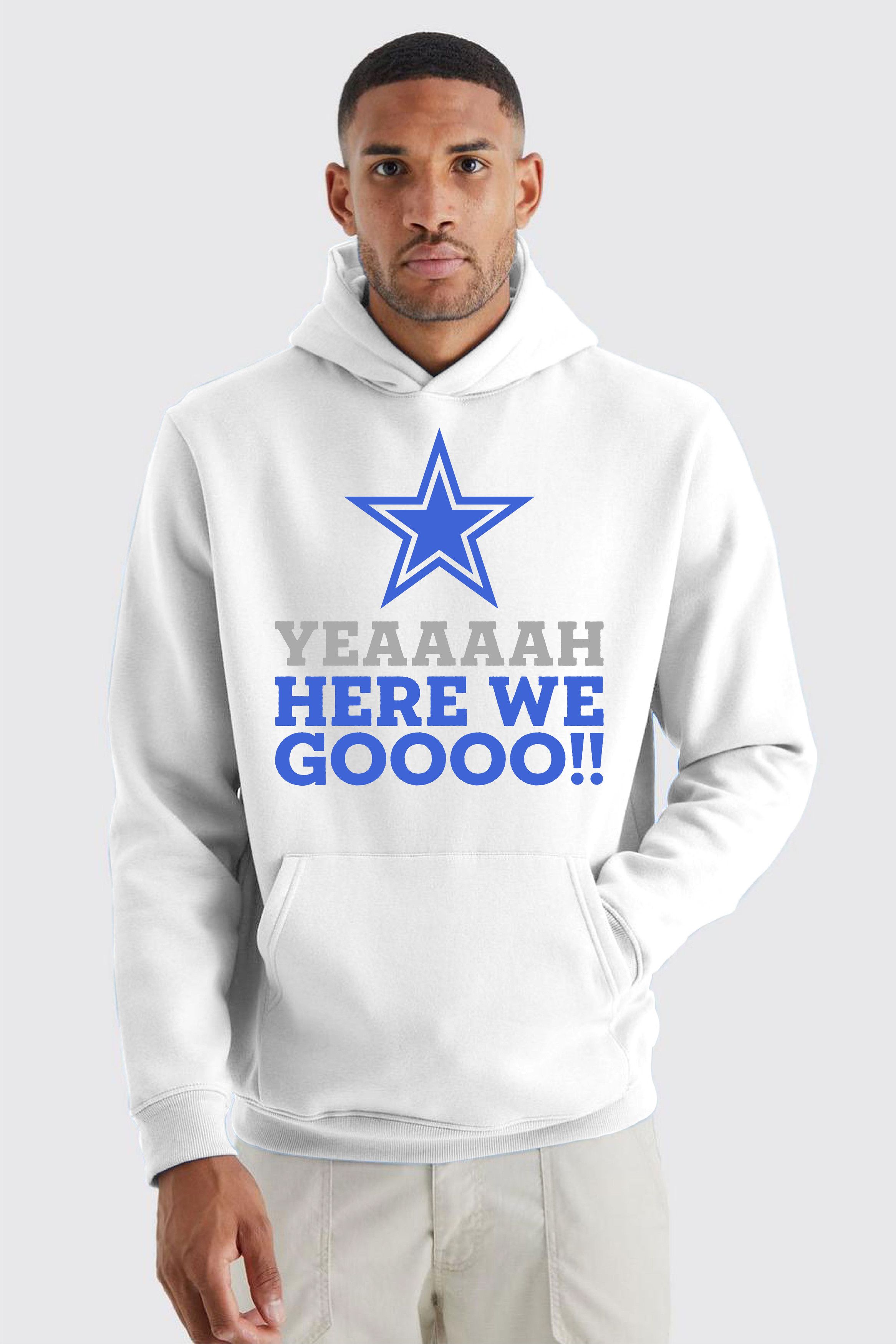 Hanes Dallas Cowboys Custom Hoodies - "Here We Gooo" Size US XL / EU 56 / 4 - 3 Thumbnail