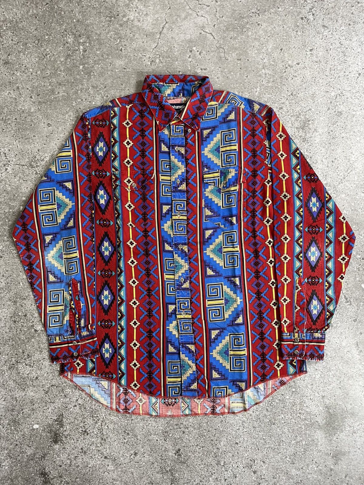 Wrangler Vintage 90s Wrangler Aztec Tribal Western Button Shirt Size US XL / EU 56 / 4 - 1 Thumbnail
