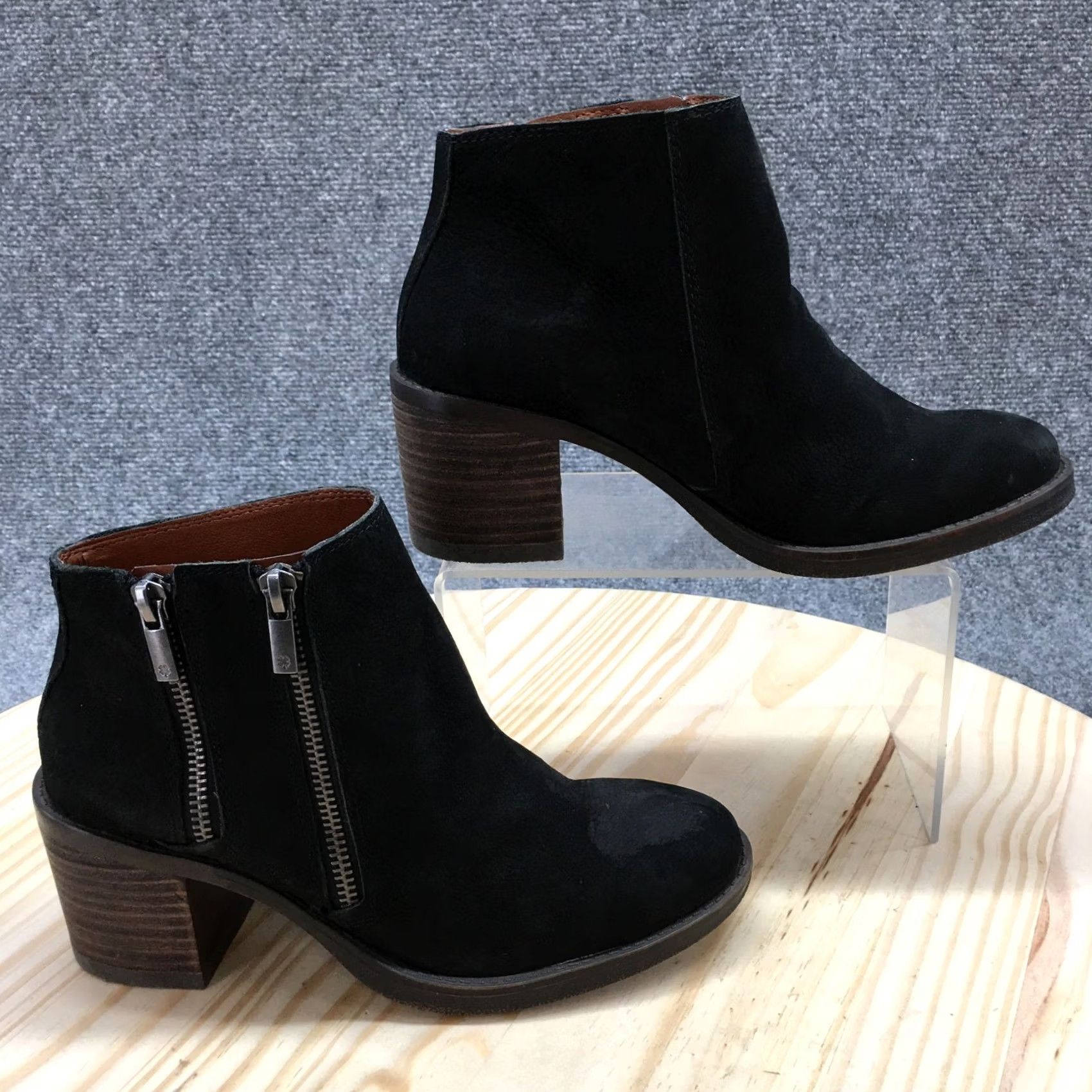 Lucky Brand Lucky Brand Boots Womens 6 M Roquee Ankle Booties Black Leather Block Heels Size US 6 / IT 36 - 2 Thumbnail
