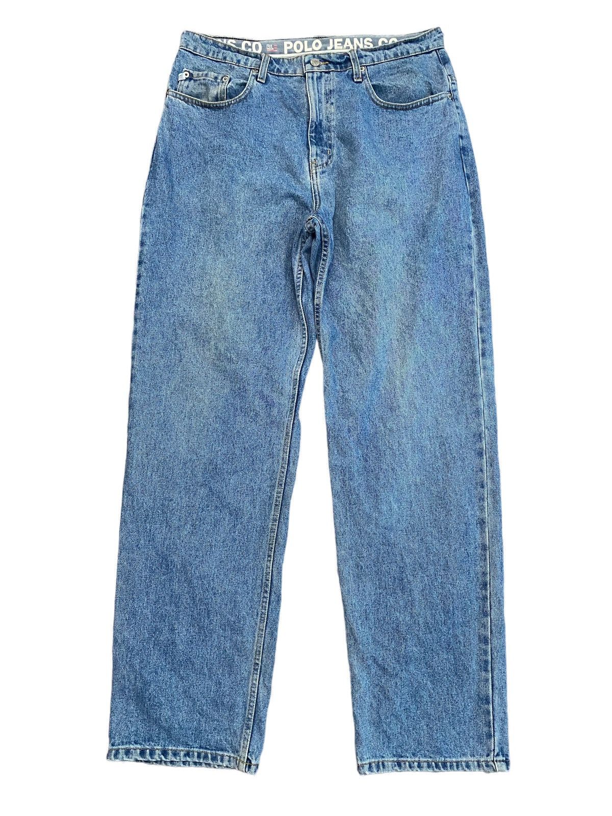 Polo Ralph Lauren Vintage Blue Washed Denim Loose Fit Jeans
