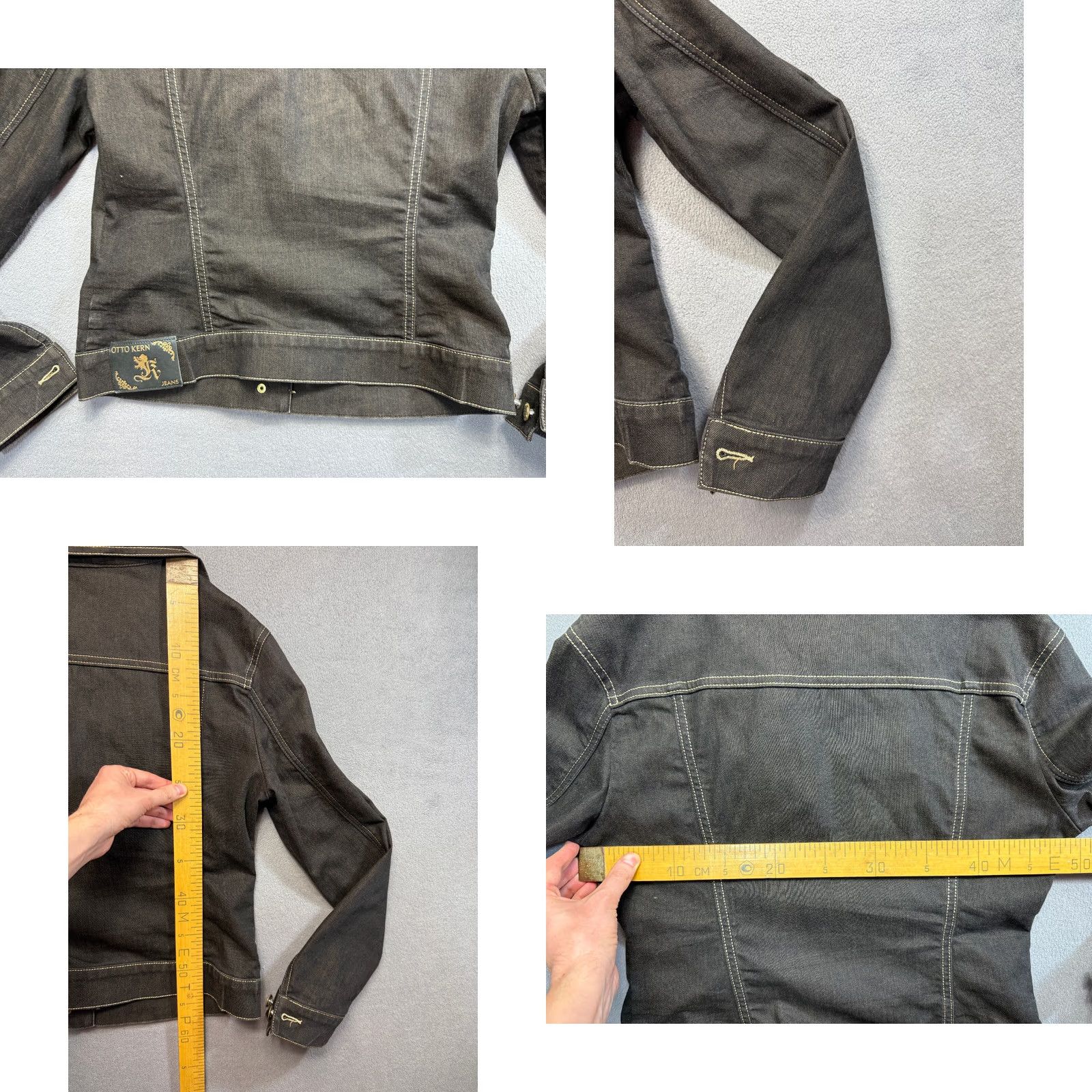 Denime Otto Kern Kashira Black/Brown Button Denim Jacket Women M Jacket Brown Denim Mens? Women? (Keep: Women M) Size M / US 6-8 / IT 42-44 - 11 Thumbnail