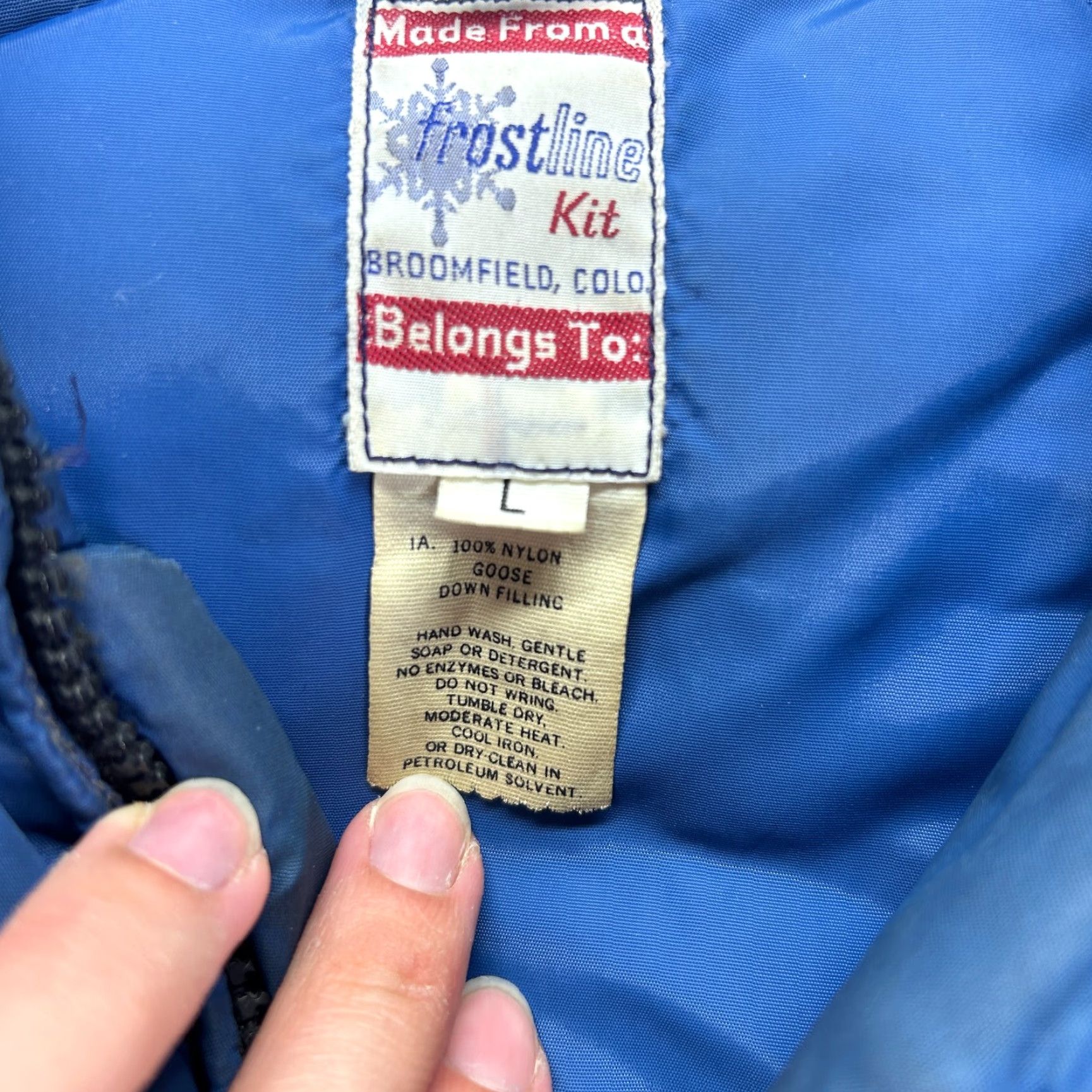 Vintage VTG Frostline Kit Jacket Womens Large Blue Belted Puffer Down Insulated Full Zip Jacket Size L / US 10 / IT 46 - 5 Thumbnail