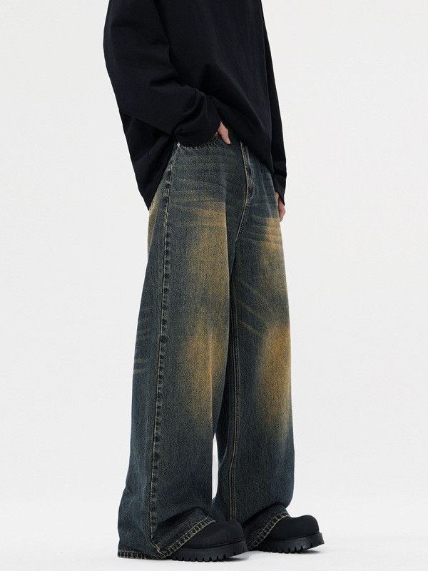 Vintage Men's Retro Washed High Street Distressed Wide-Leg Jeans Size US 32 / EU 48 - 3 Thumbnail