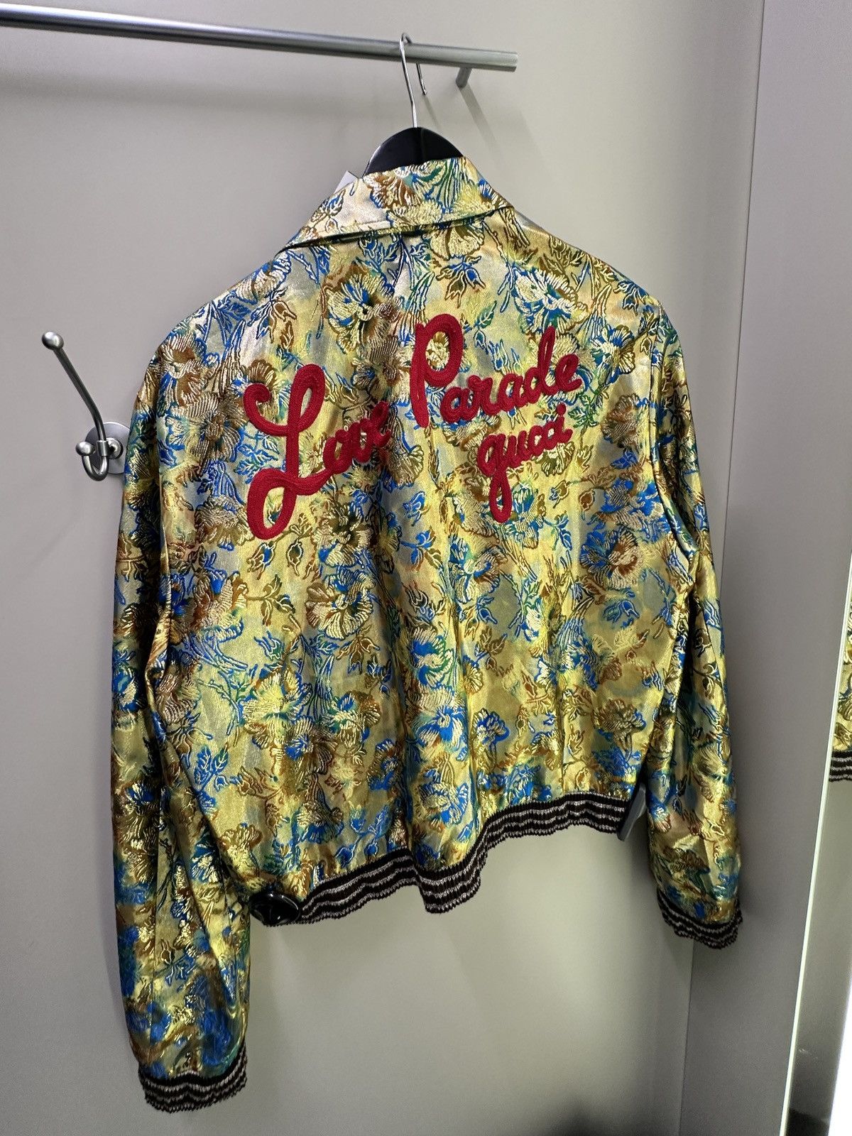 Gucci Gucci Embroidered Love Parade Metallic Silk Bomber Jacket Size US M / EU 48-50 / 2 - 4 Thumbnail