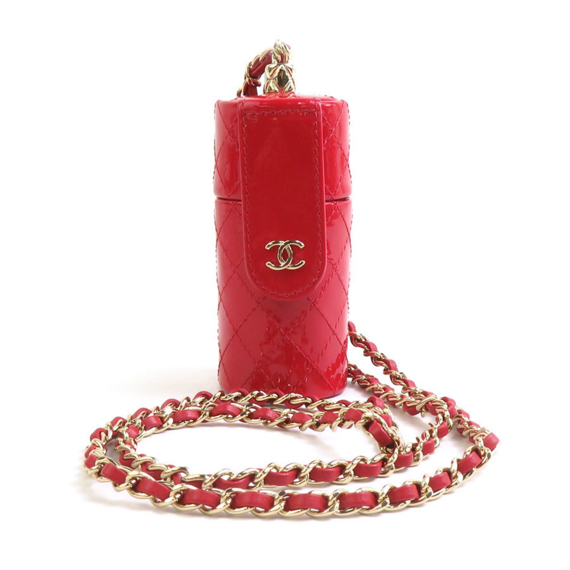 Chanel CHANEL Necklace Lip Case Patent Leather Metal Red Gold Women's e60699a Size ONE SIZE - 1 Thumbnail