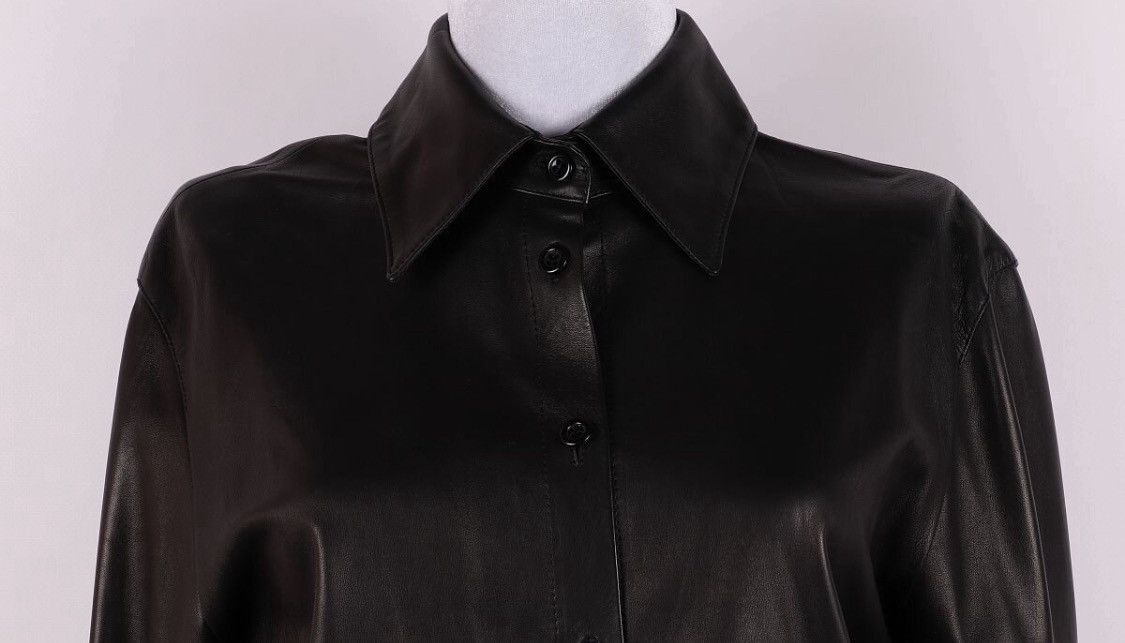 Gucci Gucci by Tom Ford Leather Button Shirt Super Rare Size S / US 4 / IT 40 - 2 Thumbnail