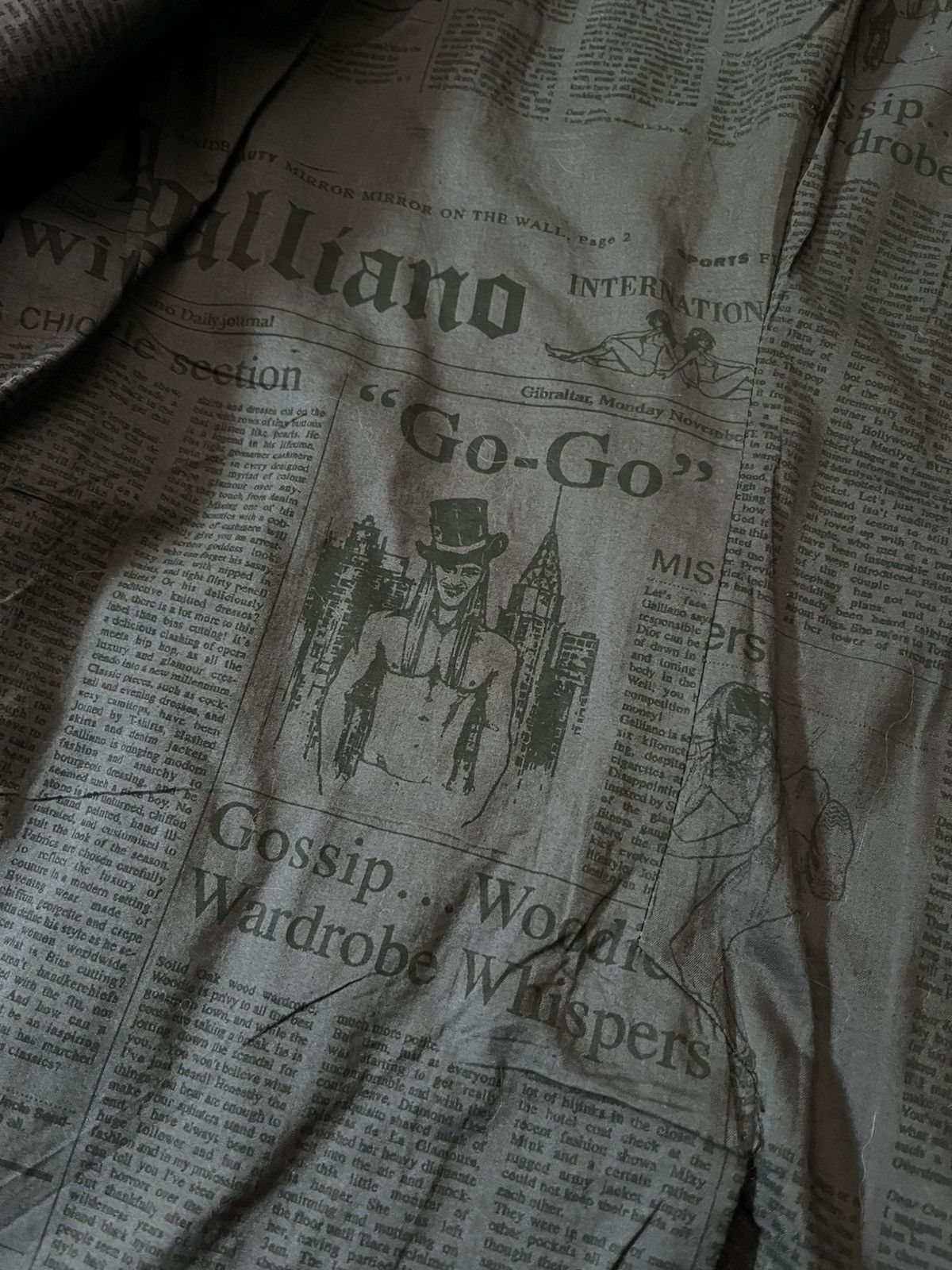 John Galliano John Galliano A/W 2011 wool grey blazer jacket newspaper Size US L / EU 52-54 / 3 - 12 Thumbnail