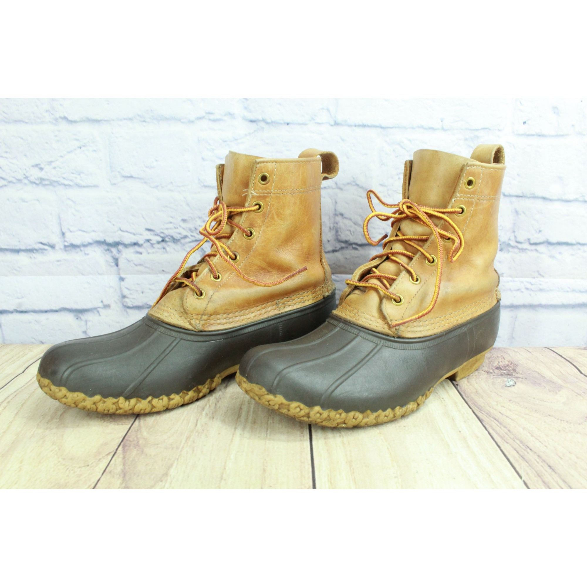 L.L. Bean LL Bean Women's Lace Up Brown Leather Ankle Duck Boots Unlin Size US 9 / IT 39 - 2 Thumbnail